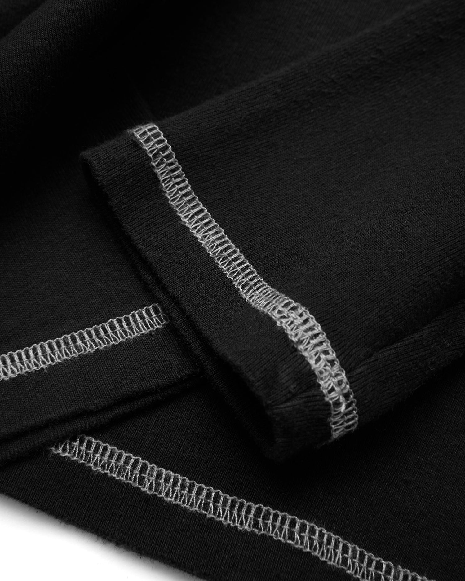 Heavy Rib Knit LS Tee - Black