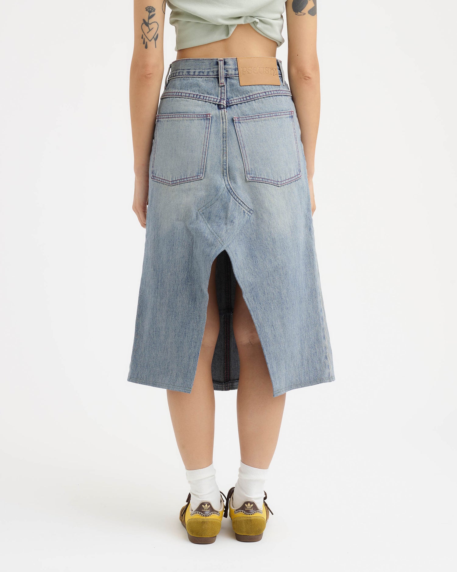 Denim Midi Skirt - Vintage Wash