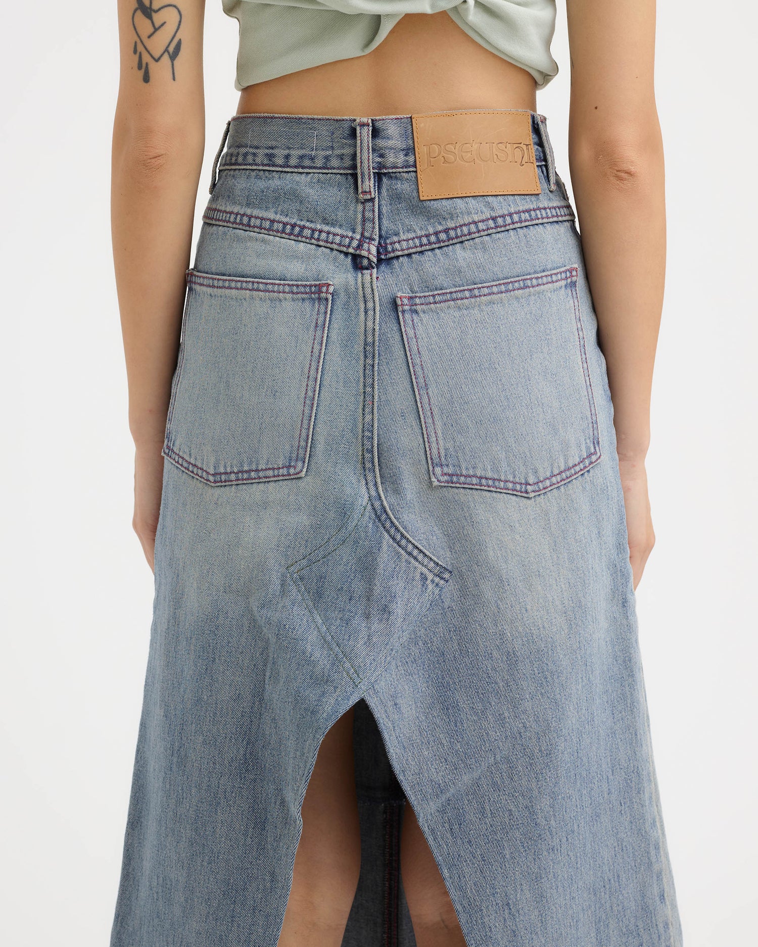 Denim Midi Skirt - Vintage Wash