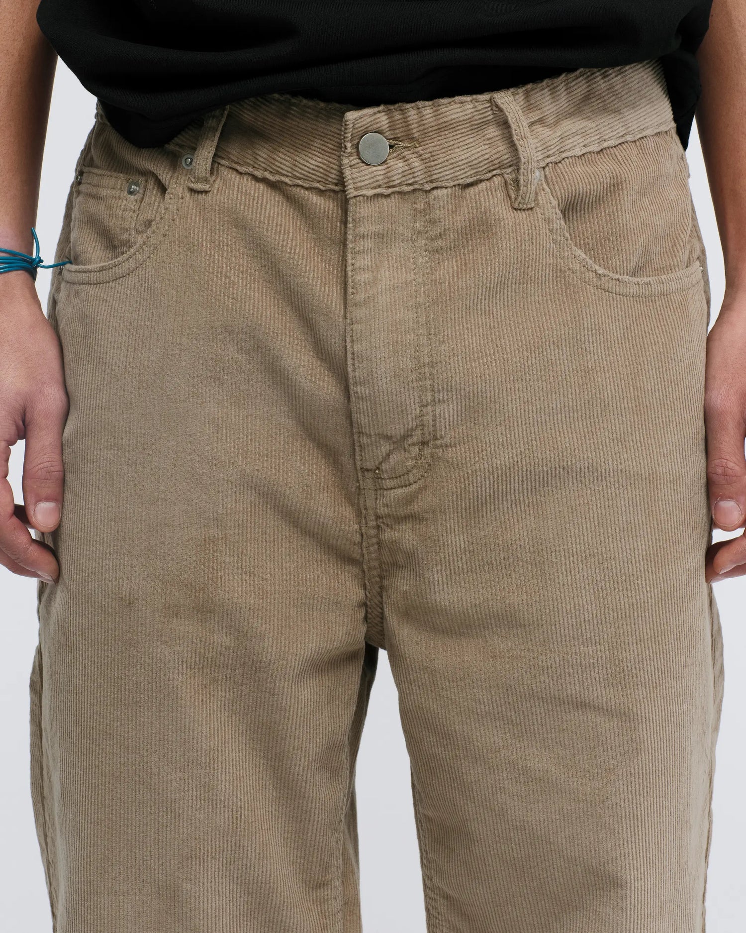 Standard Cut Corduroy Jeans - Washed Beige