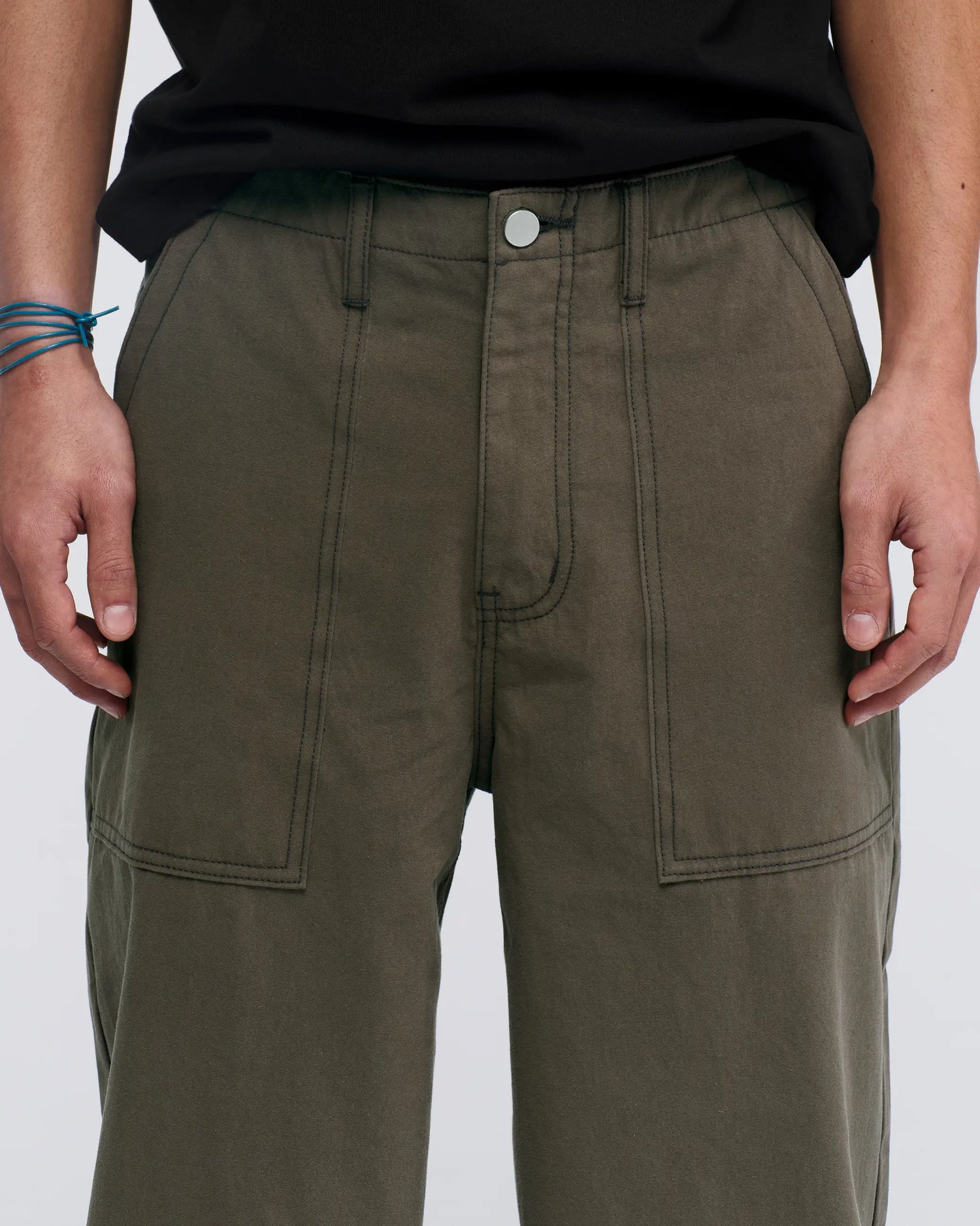 Loose Cut Canvas Fatigue Pant - Washed Bark
