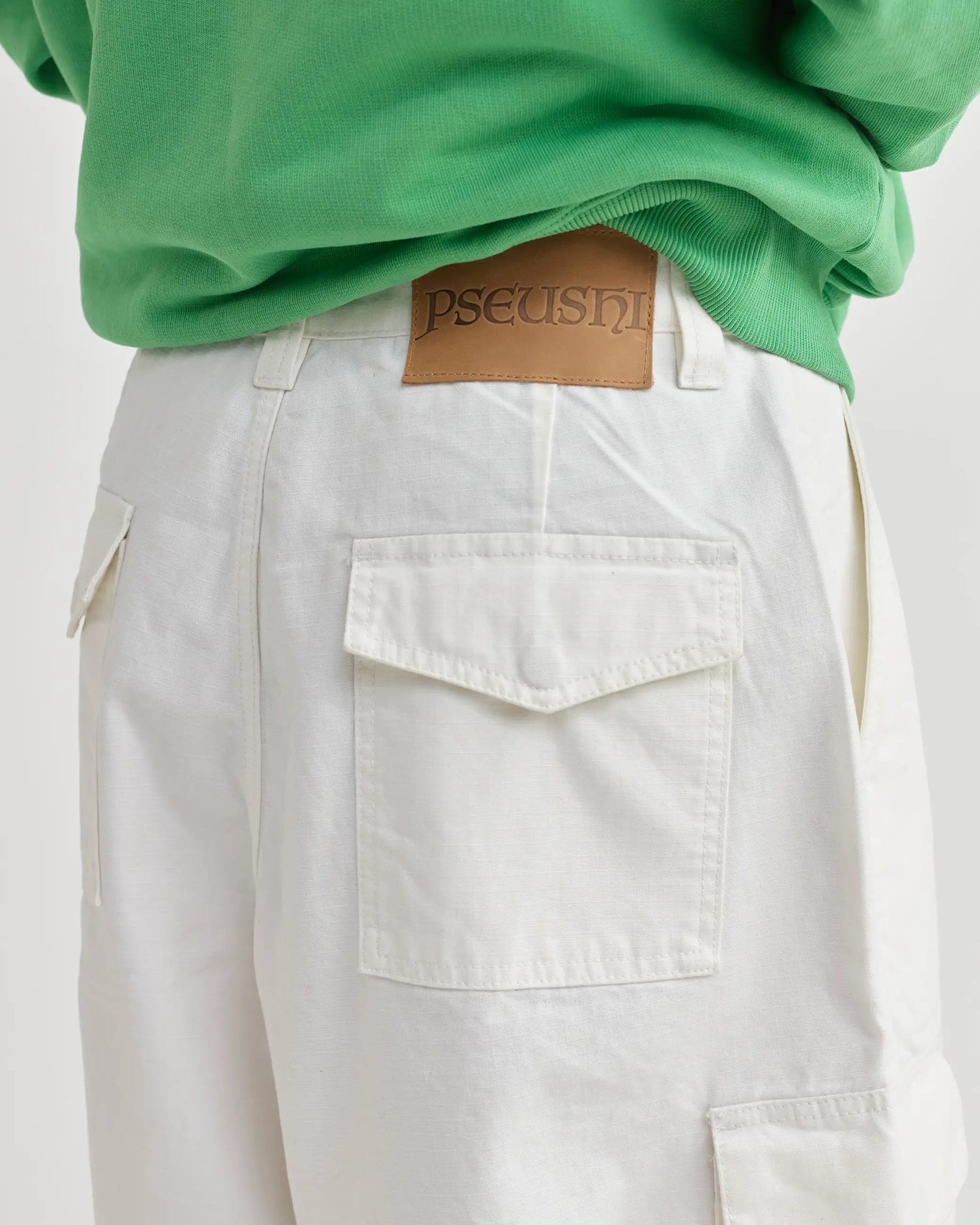 Cotton Ripstop Cargo Shorts - Vintage White