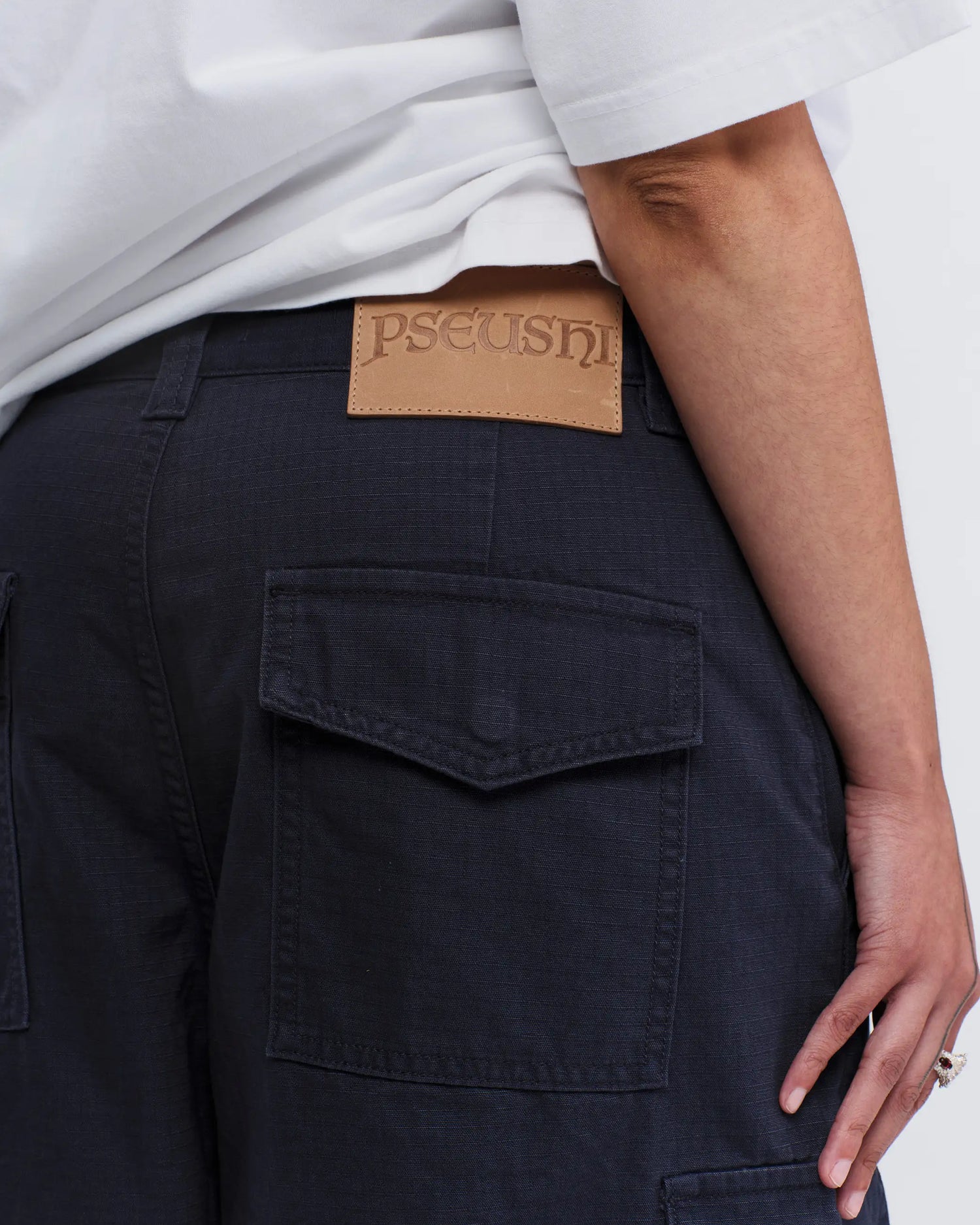 Cotton Ripstop Cargo Shorts - Washed Navy