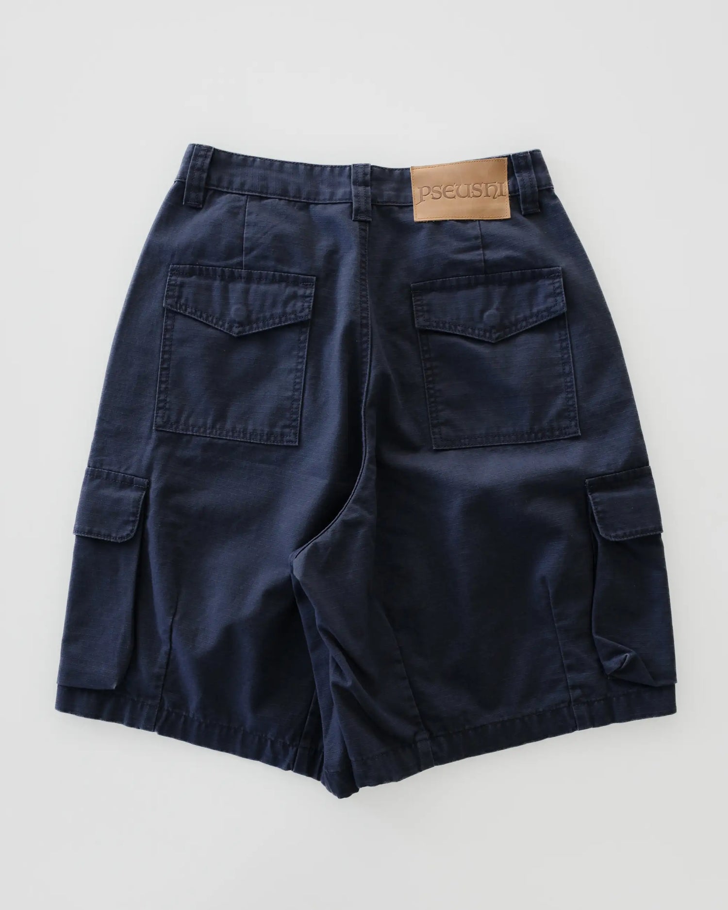 Cotton Ripstop Cargo Shorts - Washed Navy