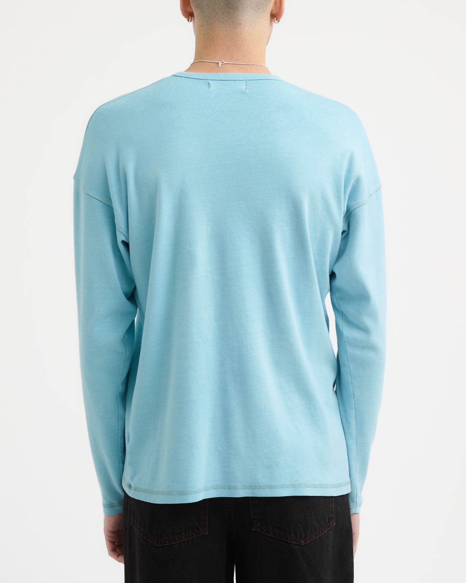 Heavy Rib Knit LS Tee - Topaz
