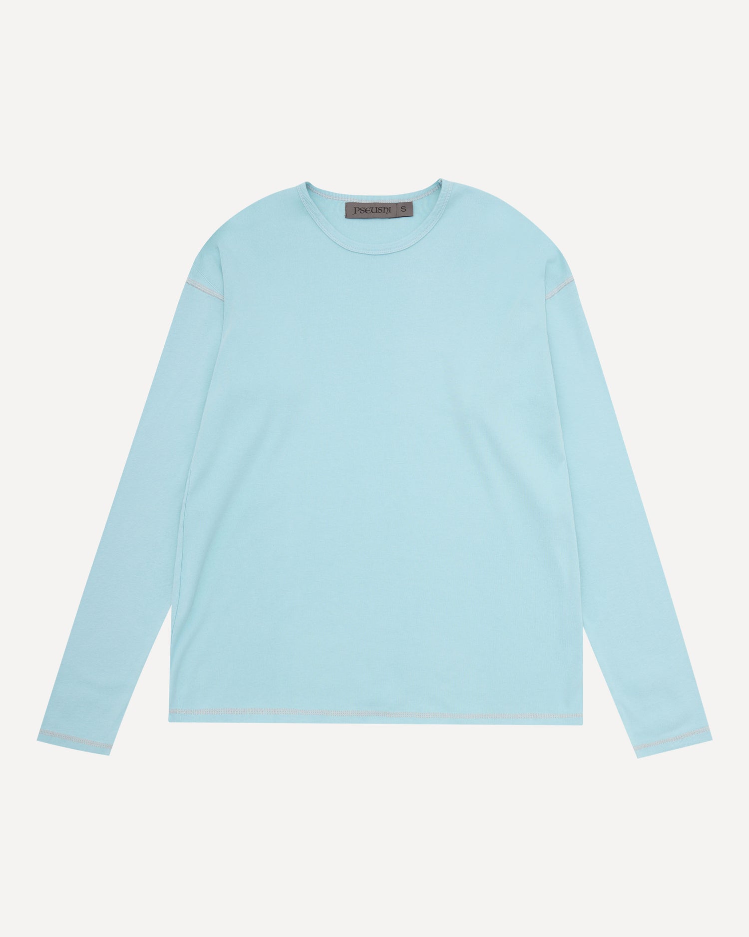 Heavy Rib Knit LS Tee - Topaz