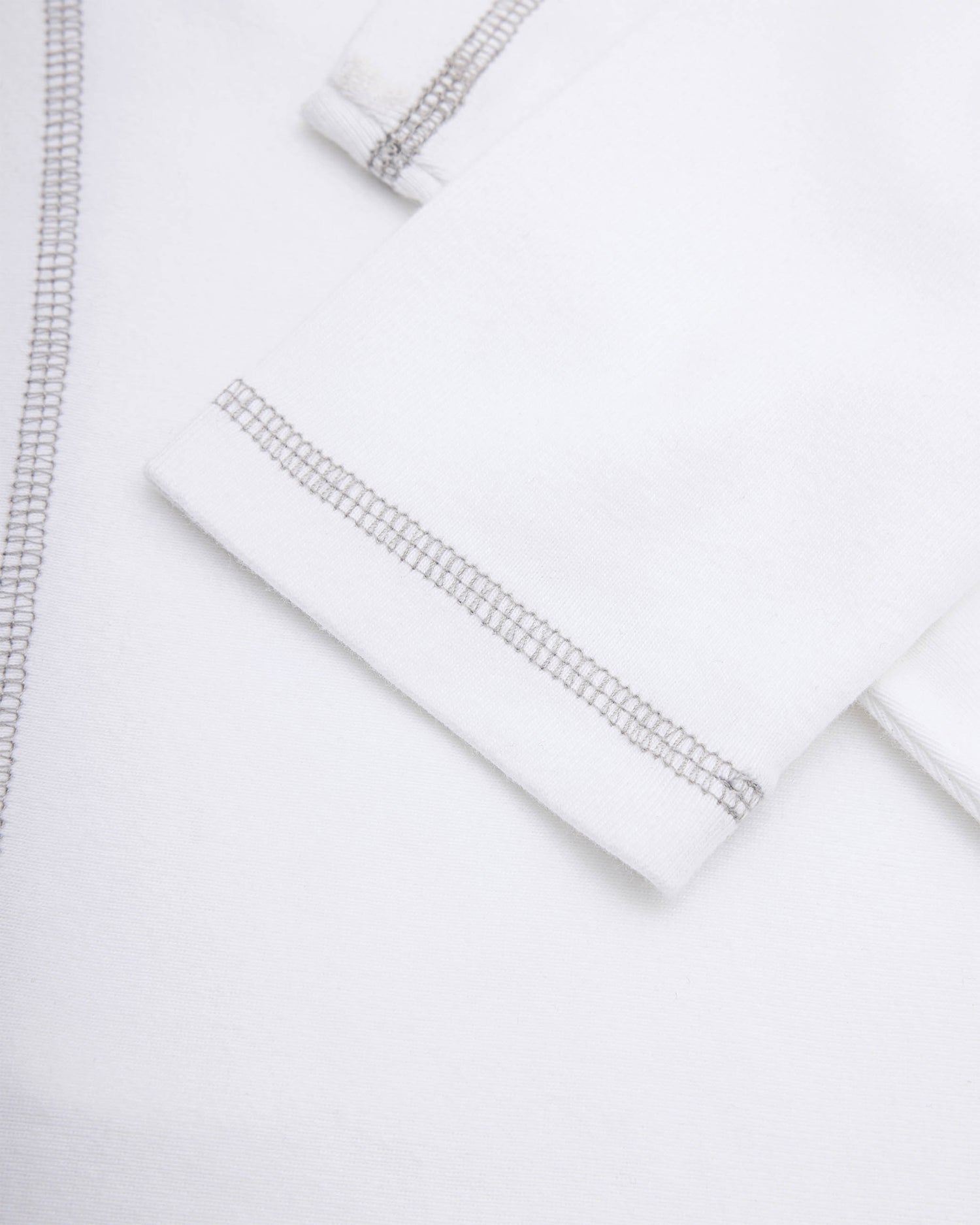Heavy Rib Knit LS Tee - White