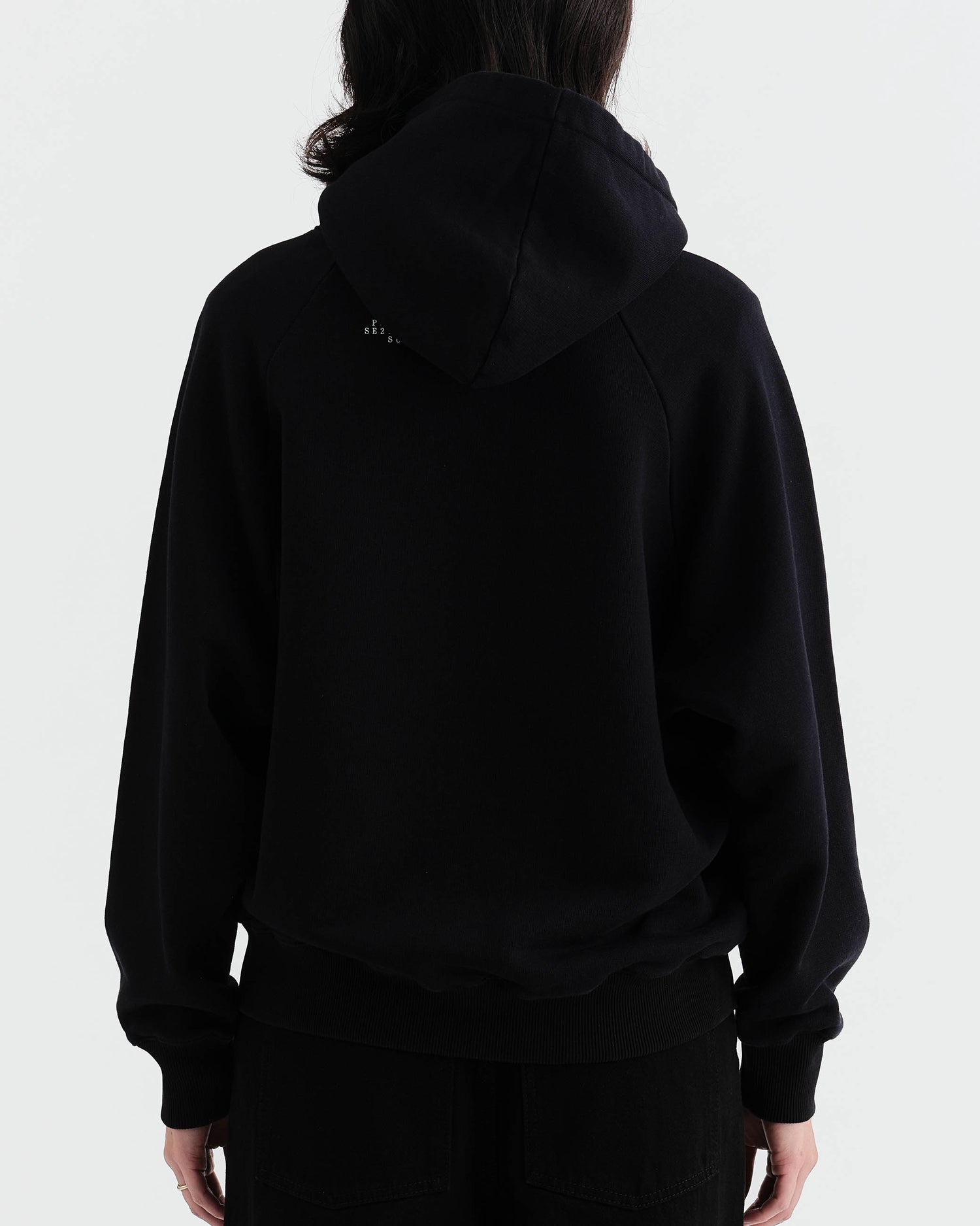 Studio Raglan Zip Hoodie - Black