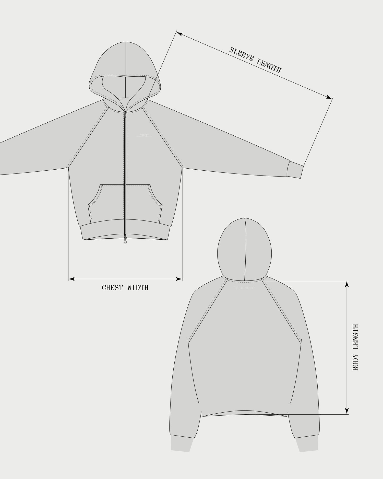 Studio Raglan Zip Hoodie - White Marle