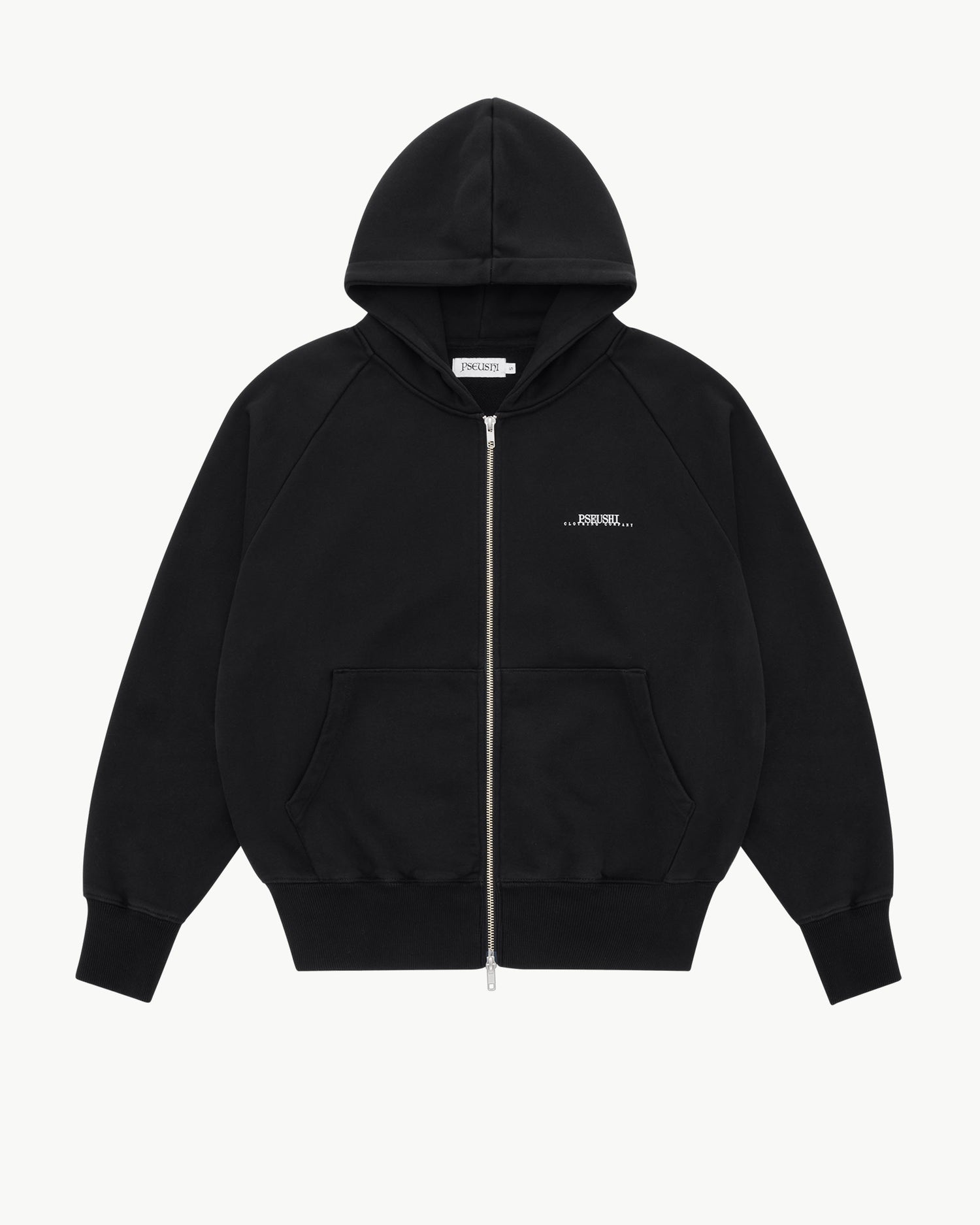 Studio Raglan Zip Hoodie - Black