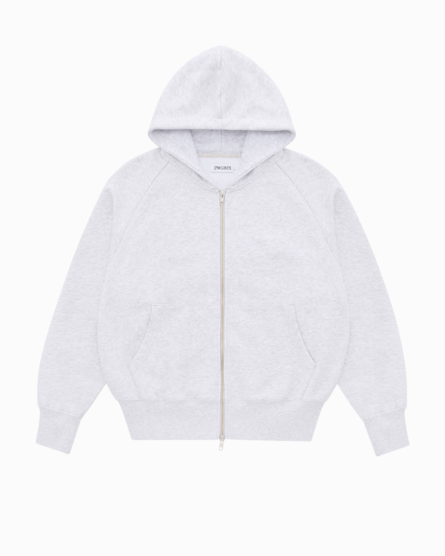 Studio Raglan Zip Hoodie - White Marle