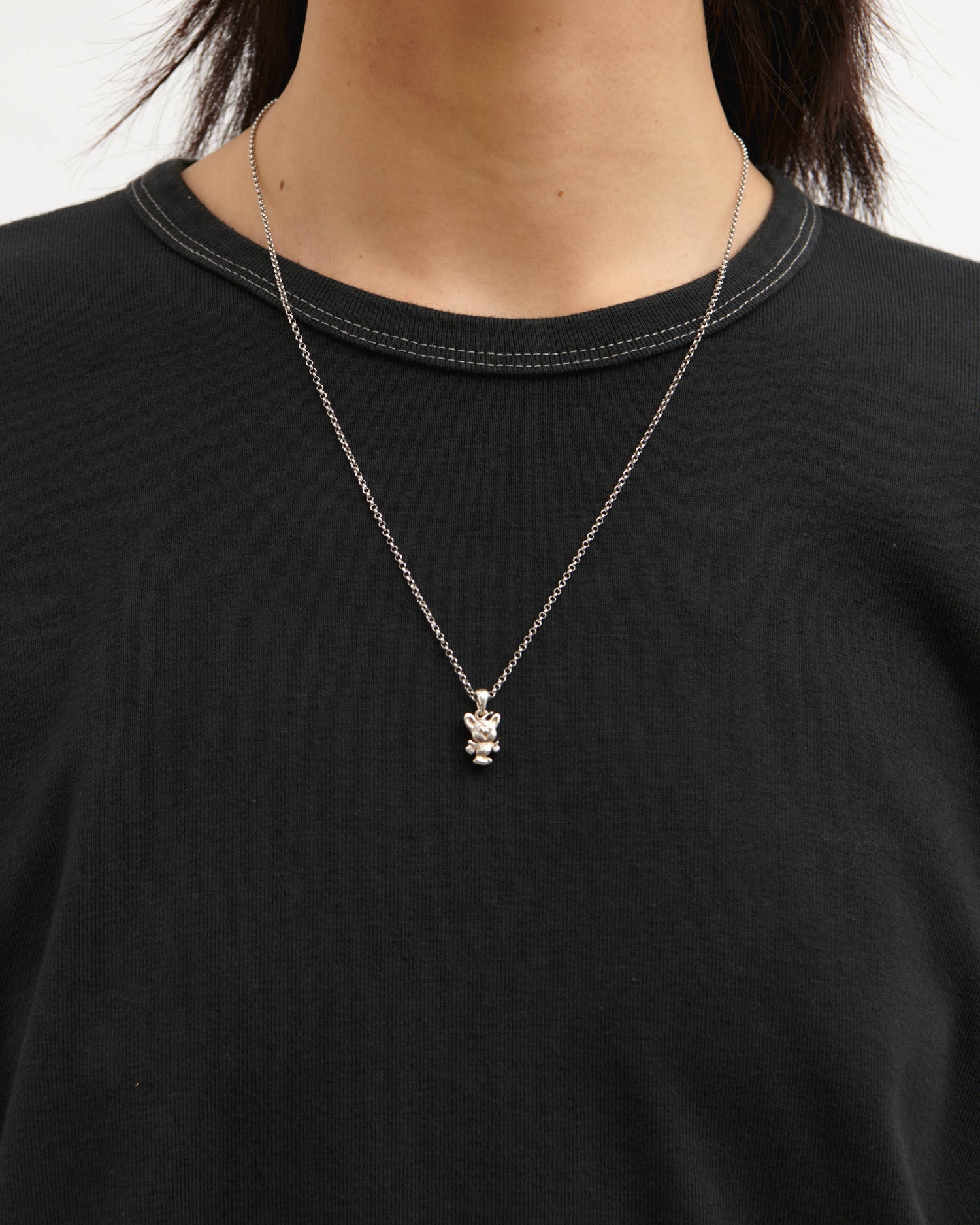 Heavy Rib Knit LS Tee - Black