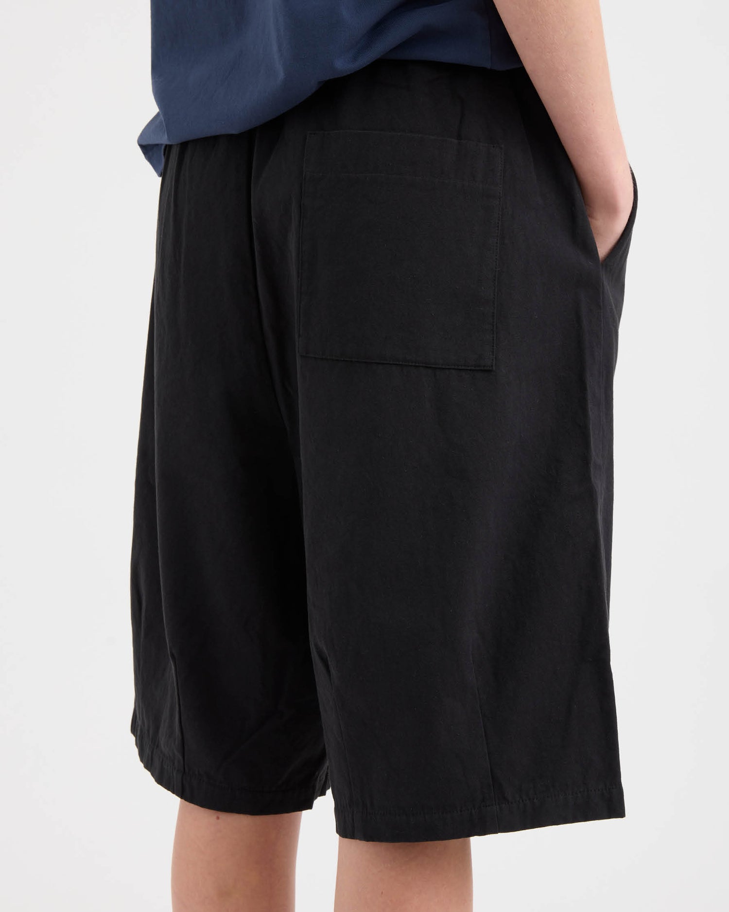Elasticated Cotton Shorts - Washed Black
