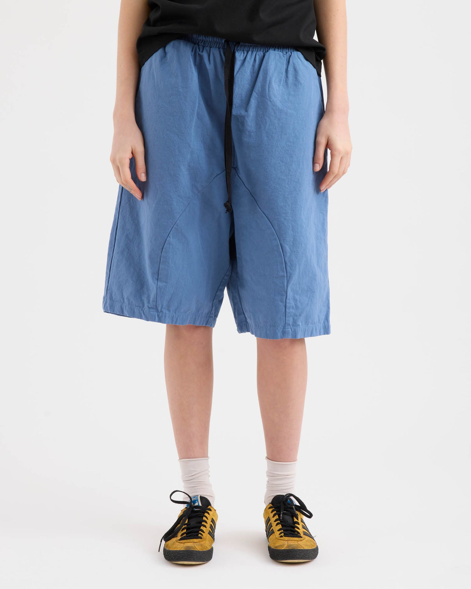 Elasticated Cotton Shorts - Washed Pond