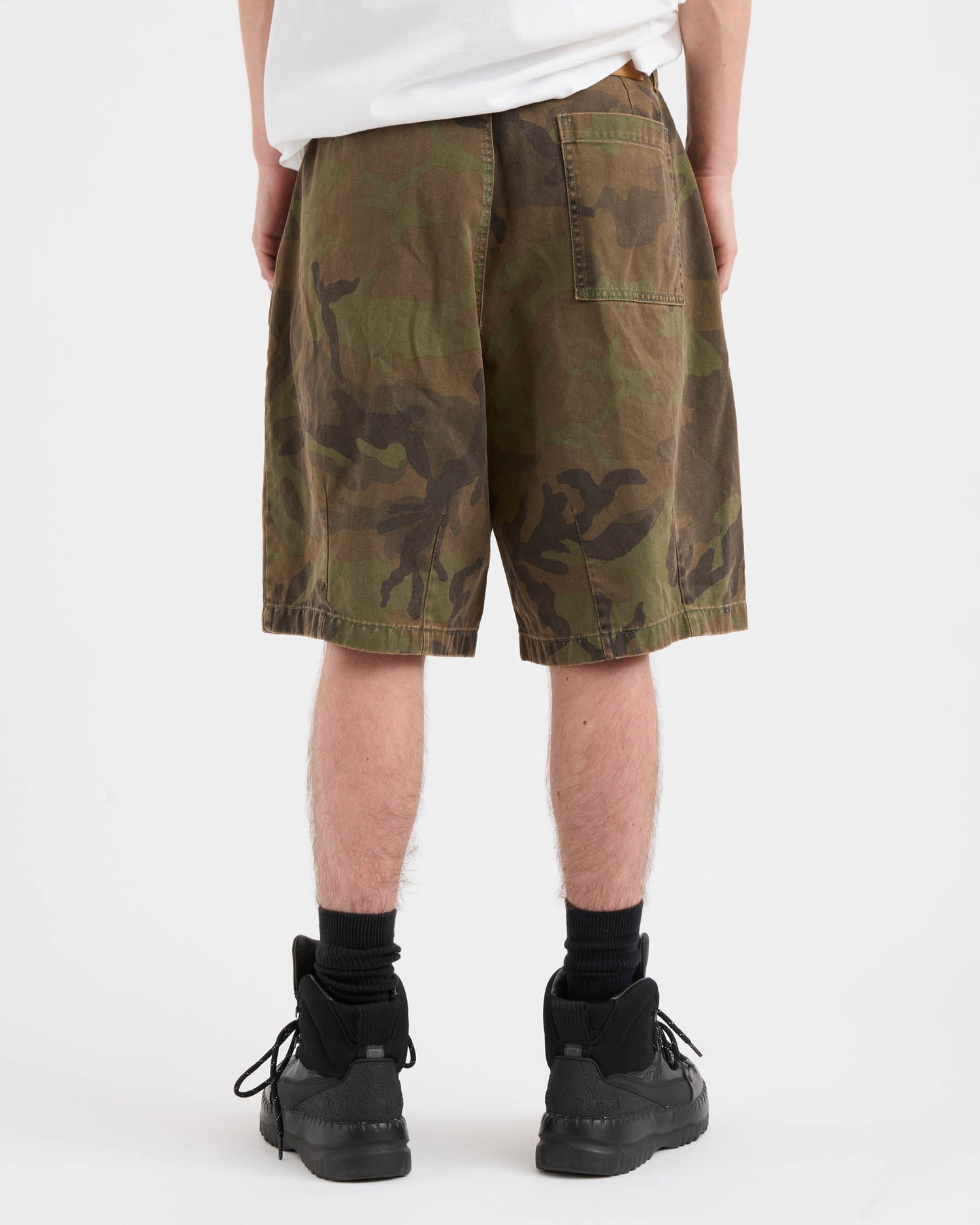 Pleated Balloon Shorts - Washed Camo