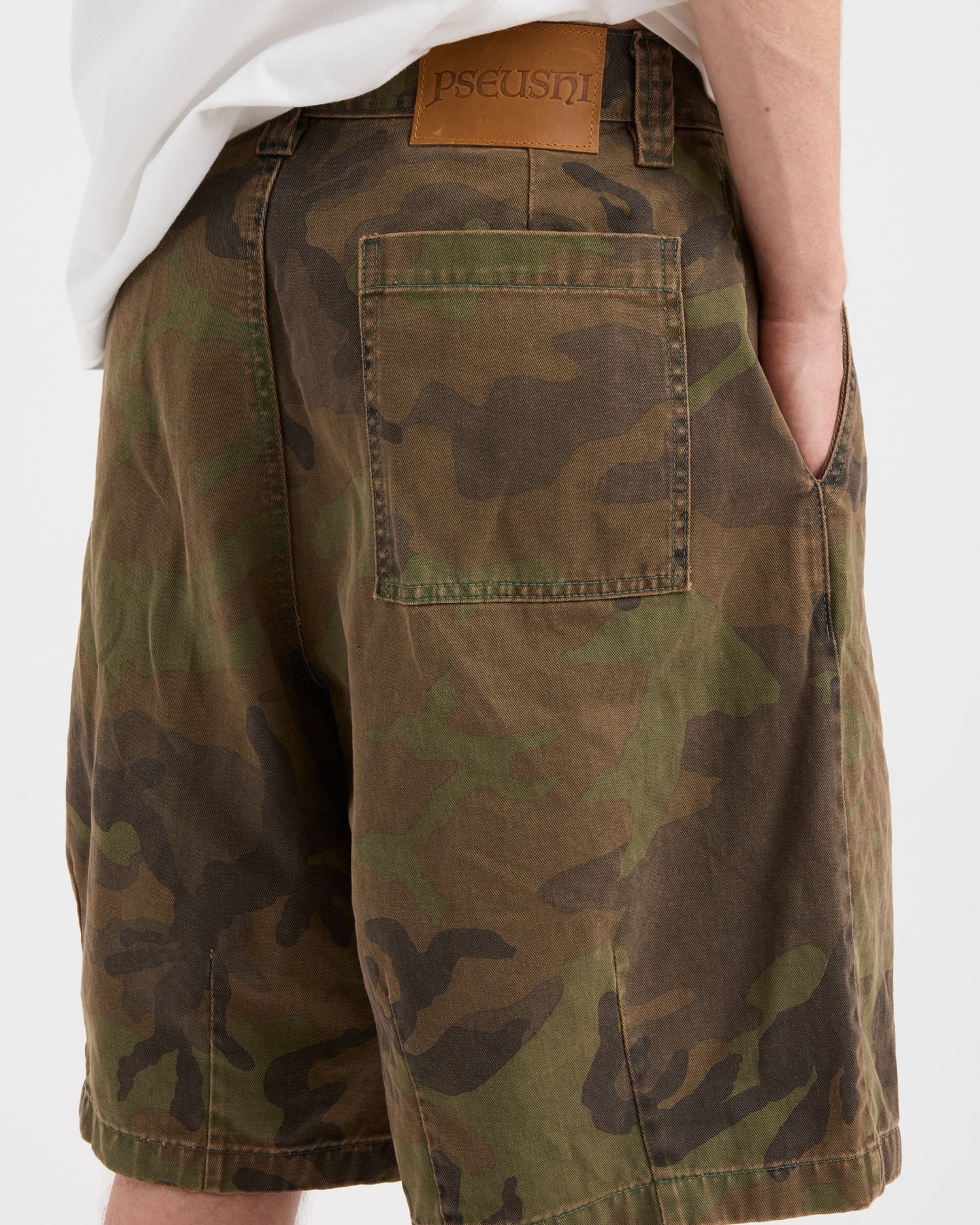 Pleated Balloon Shorts - Washed Camo