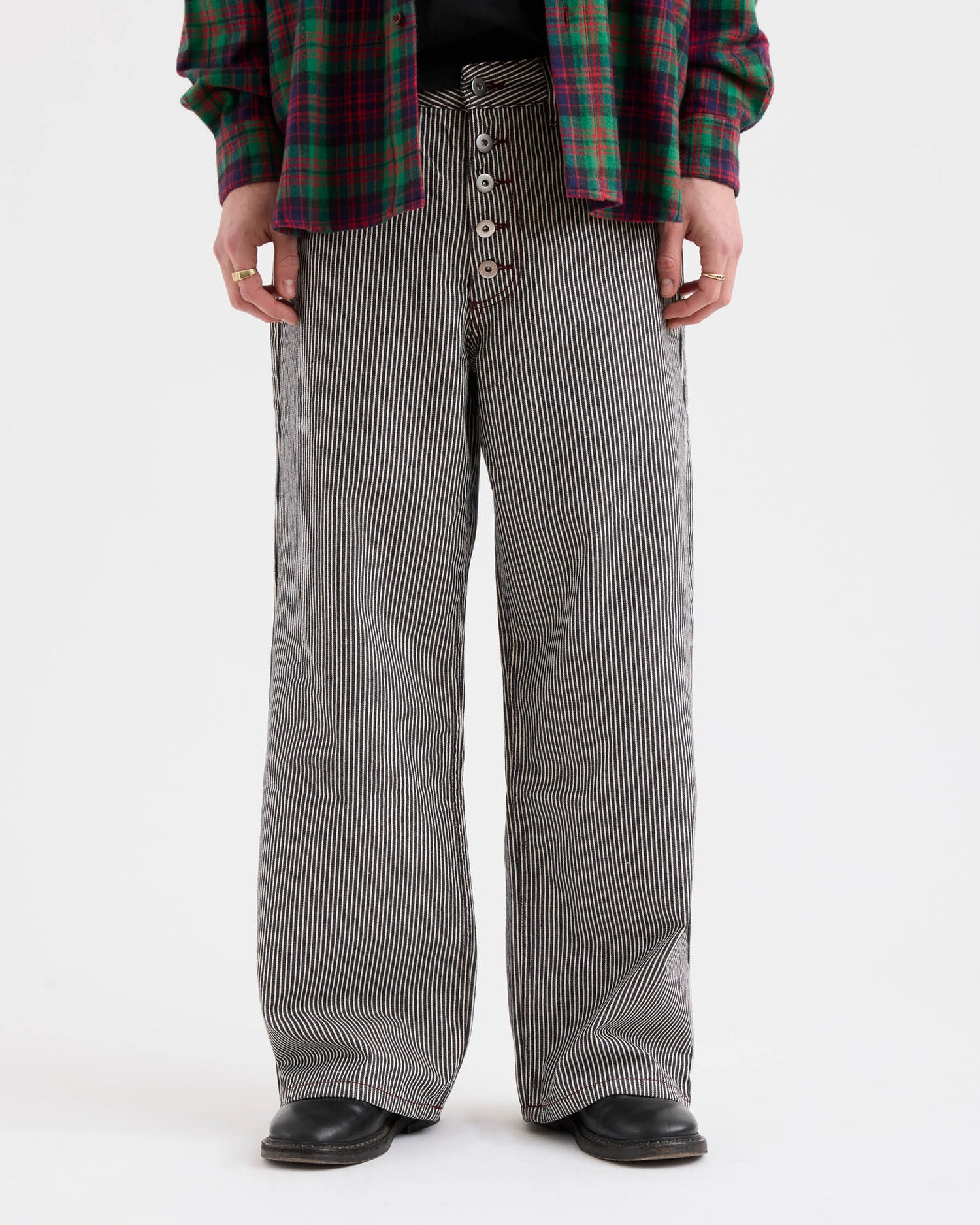 Loose Jeans - Hickory Stripe Denim