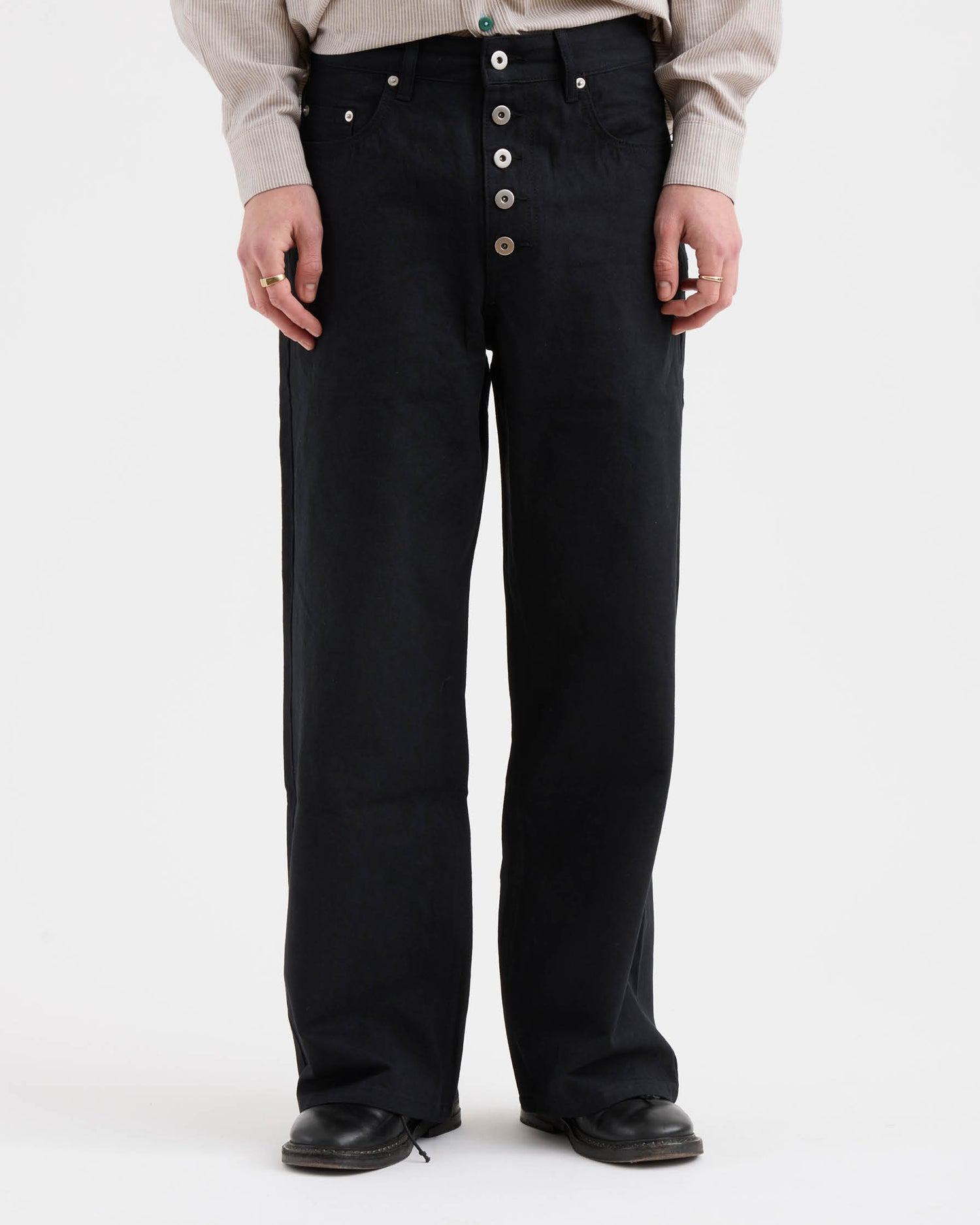 Loose Jeans - Washed Linen Canvas