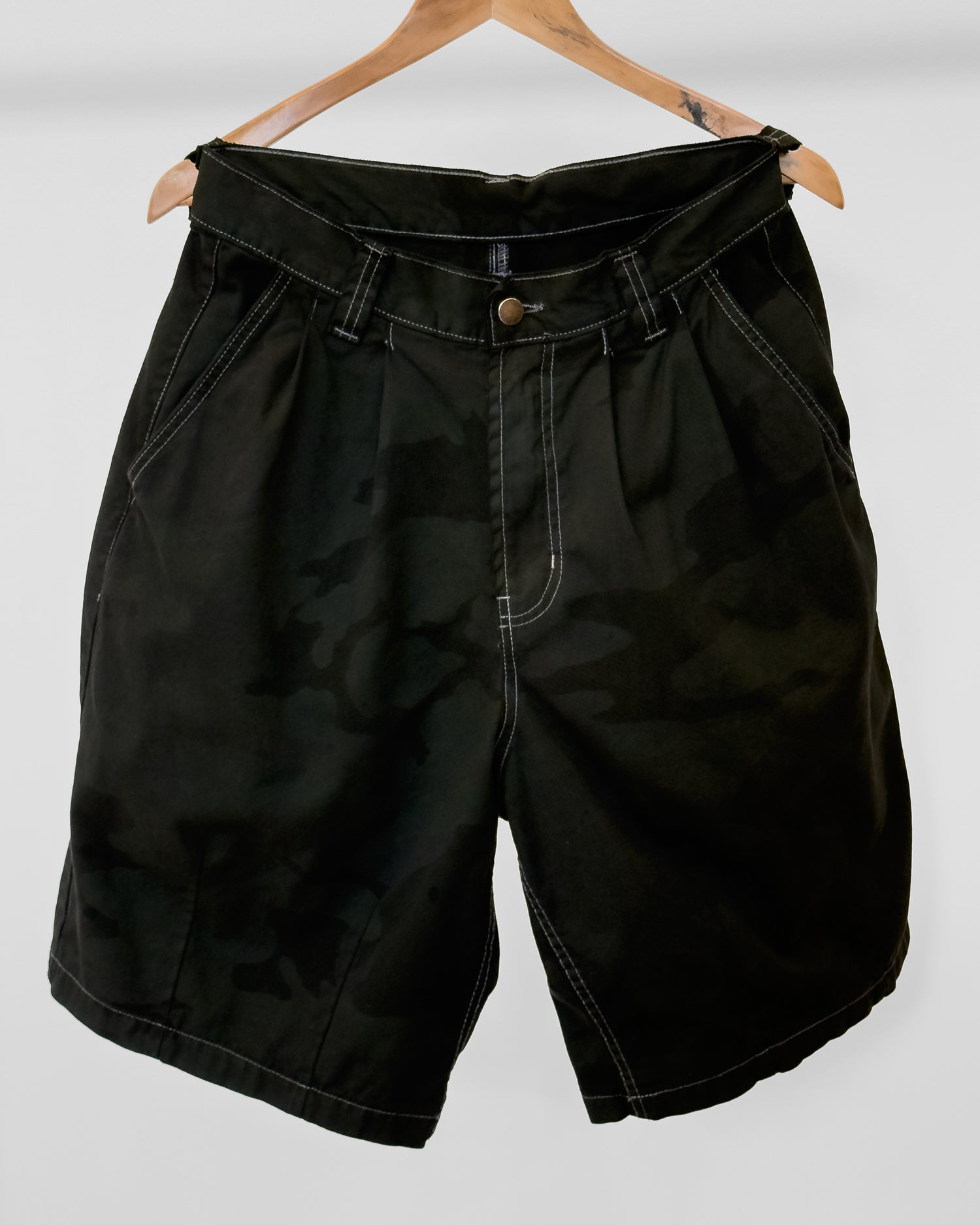 Pleated Balloon Shorts - Overdyed Camo