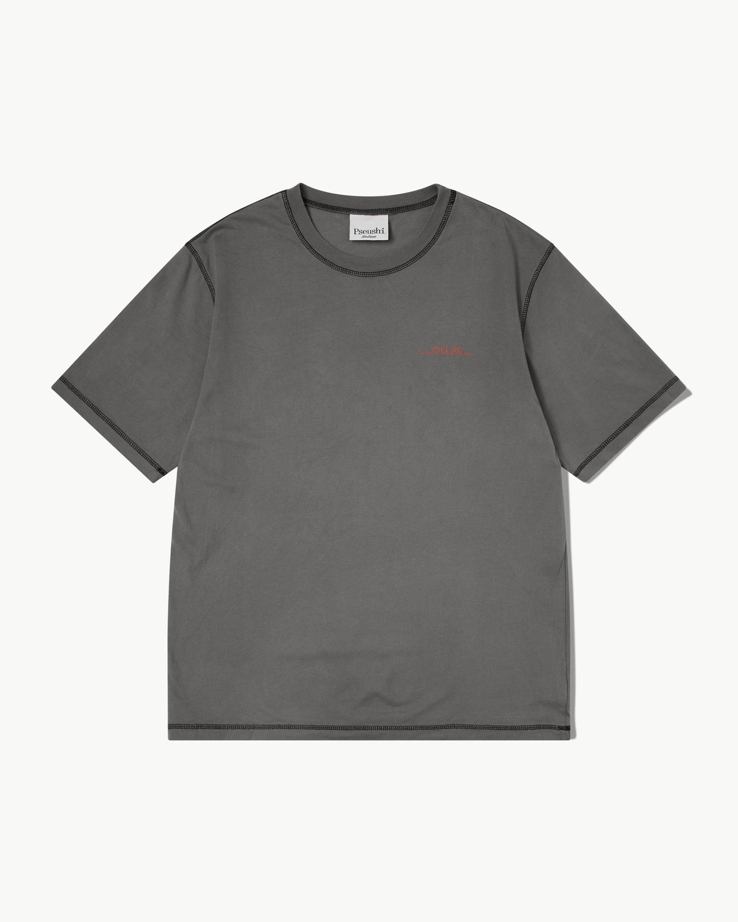 Contrast Stitch Tee - Charcoal