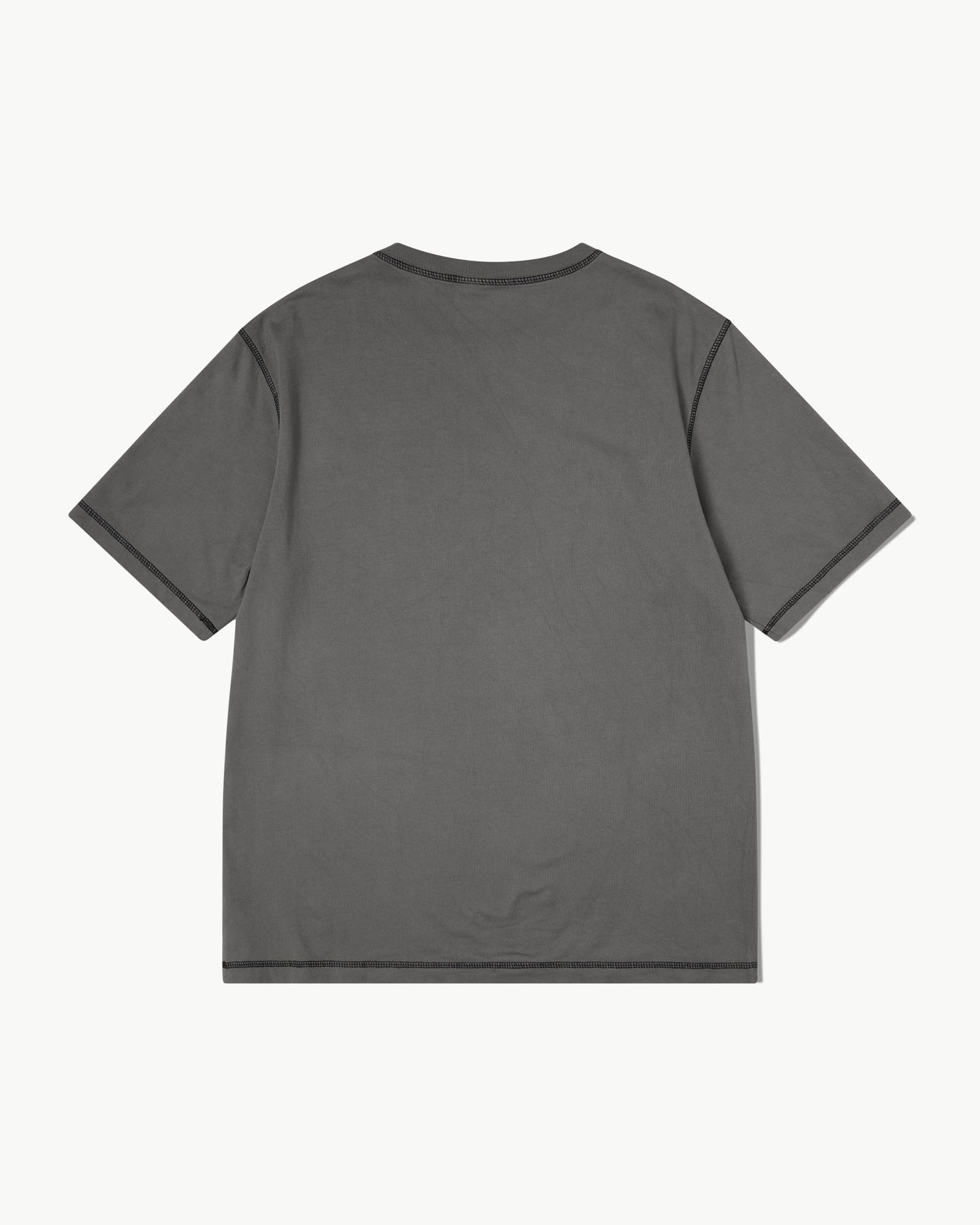 Contrast Stitch Tee - Charcoal