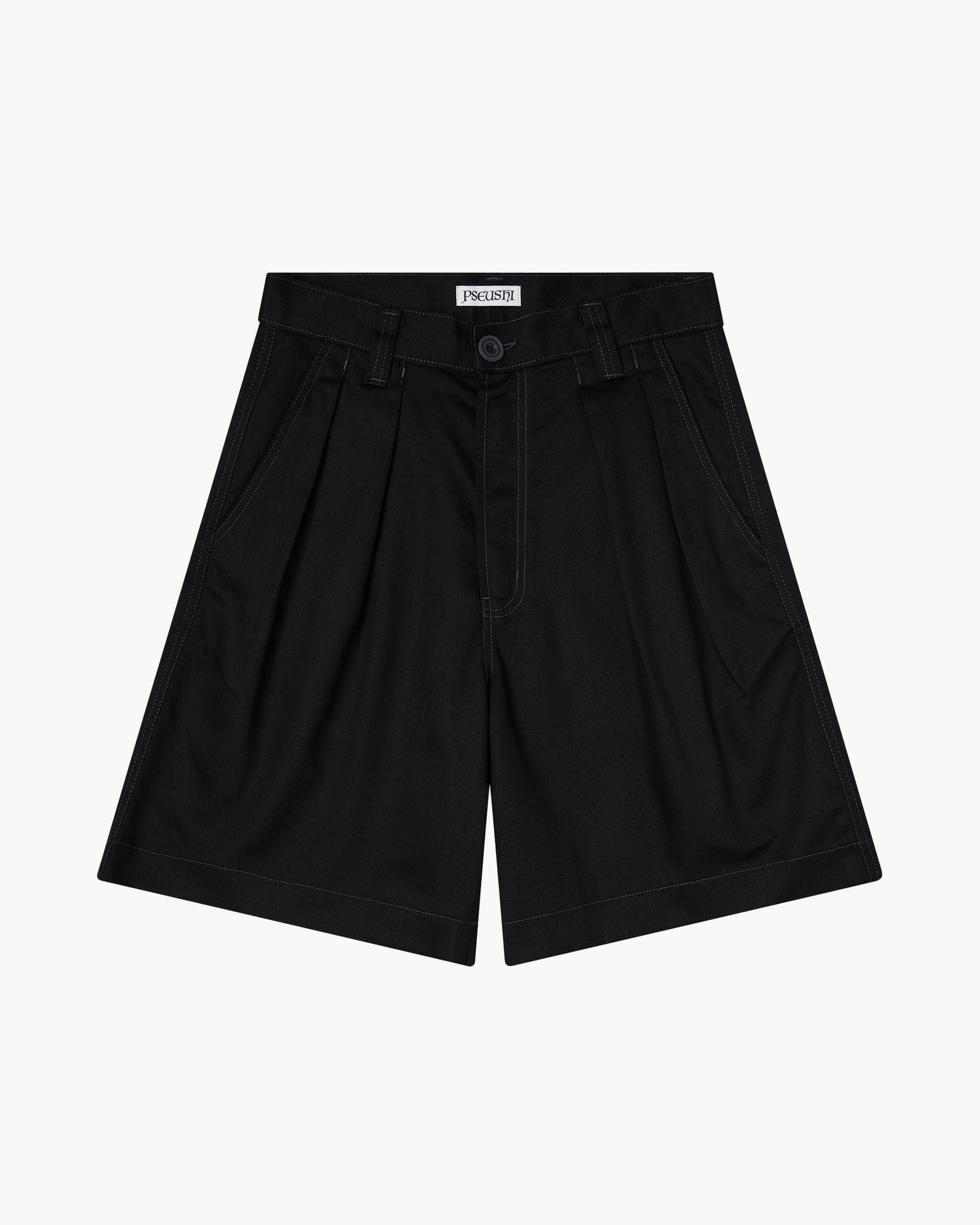 Pleated Oversized Shorts - Black