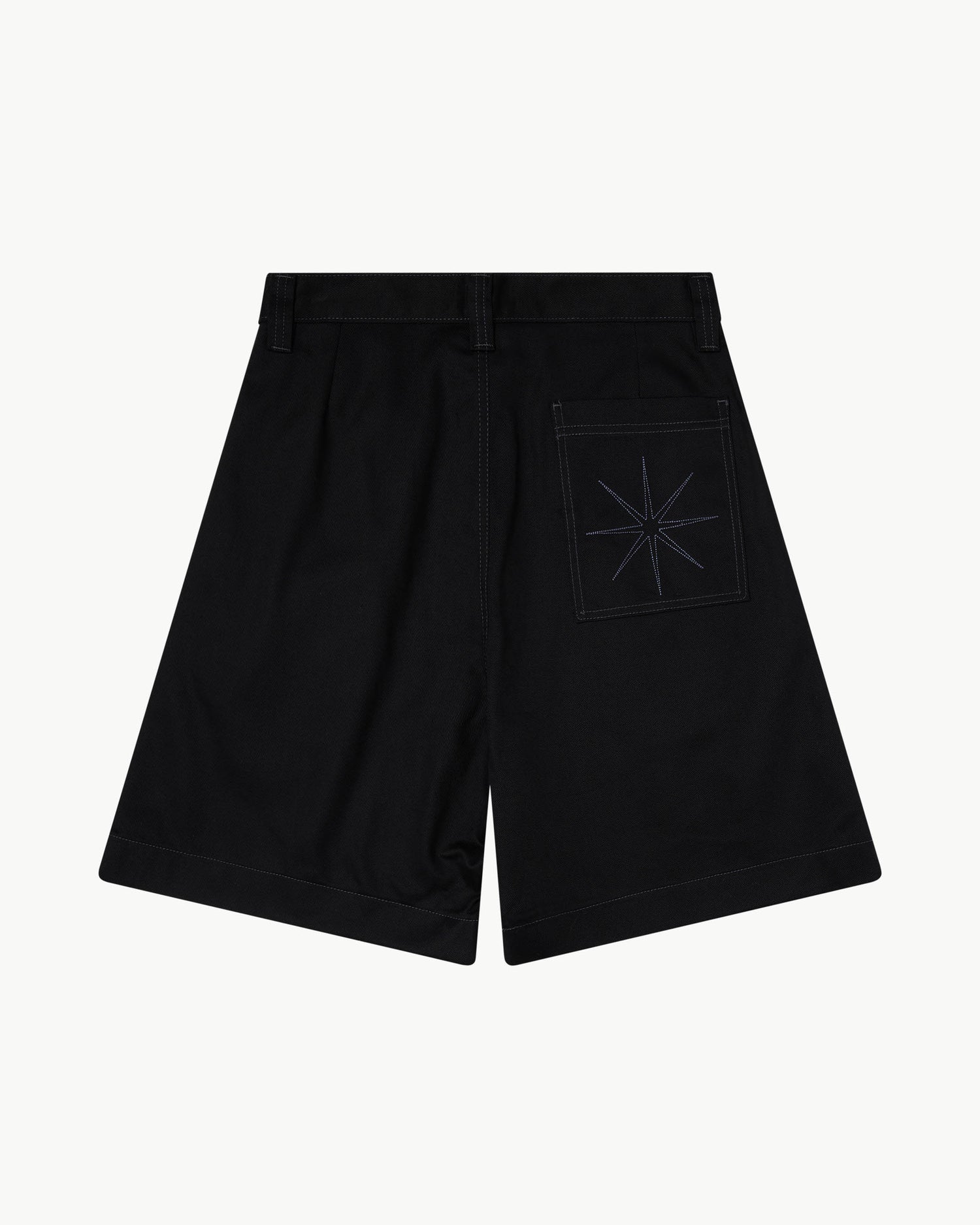 Pleated Oversized Shorts - Black