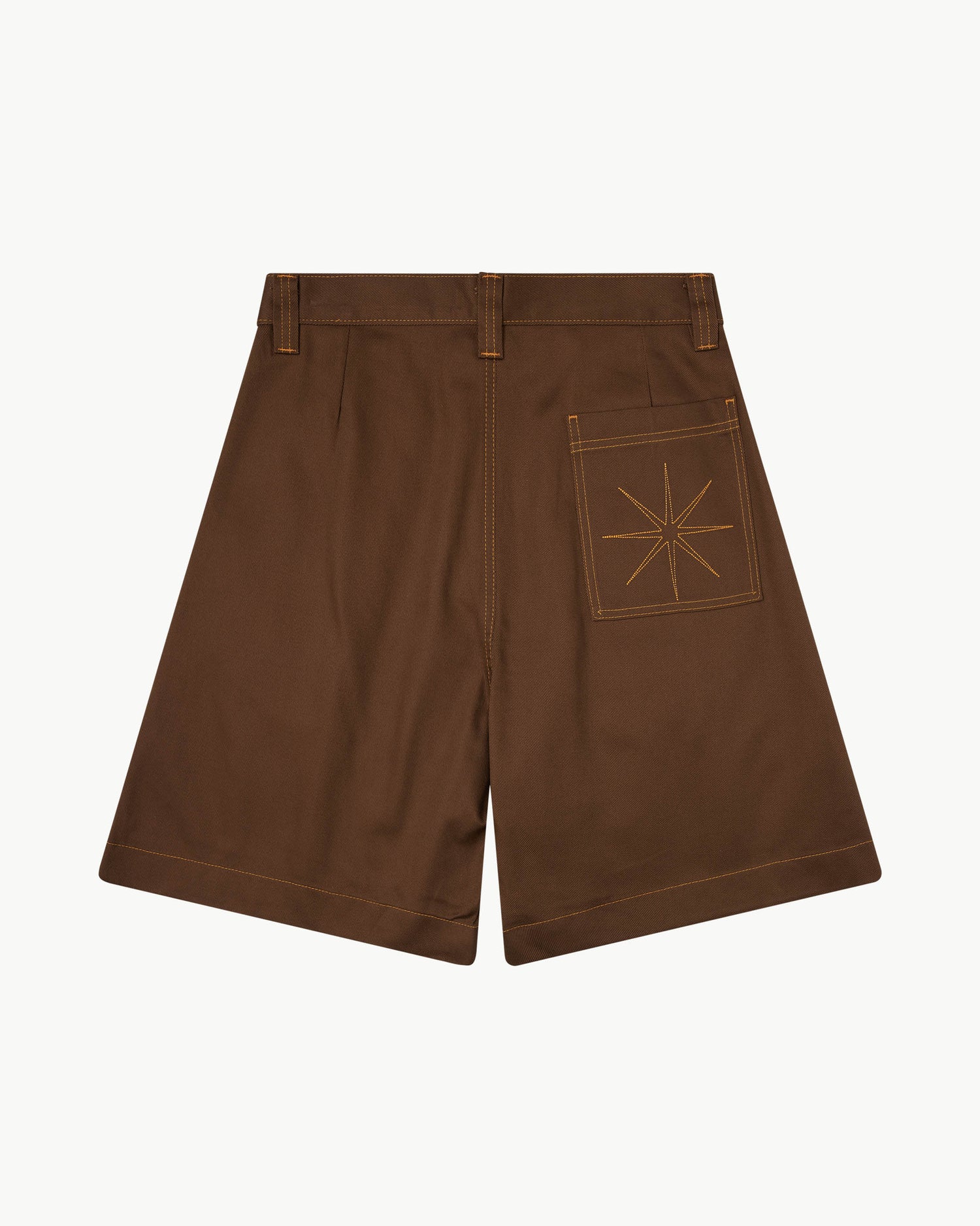 Pleated Oversized Shorts - Brown