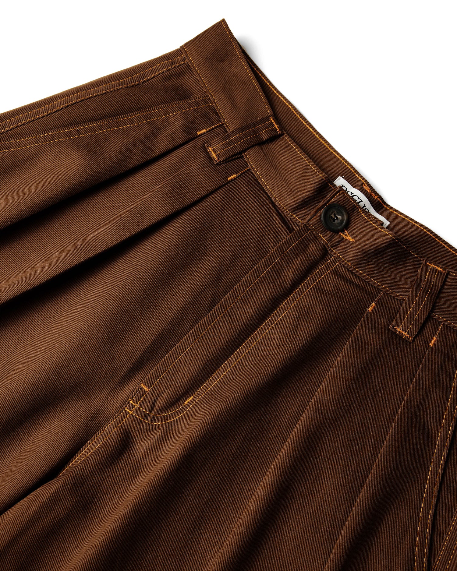 Pleated Oversized Shorts - Brown