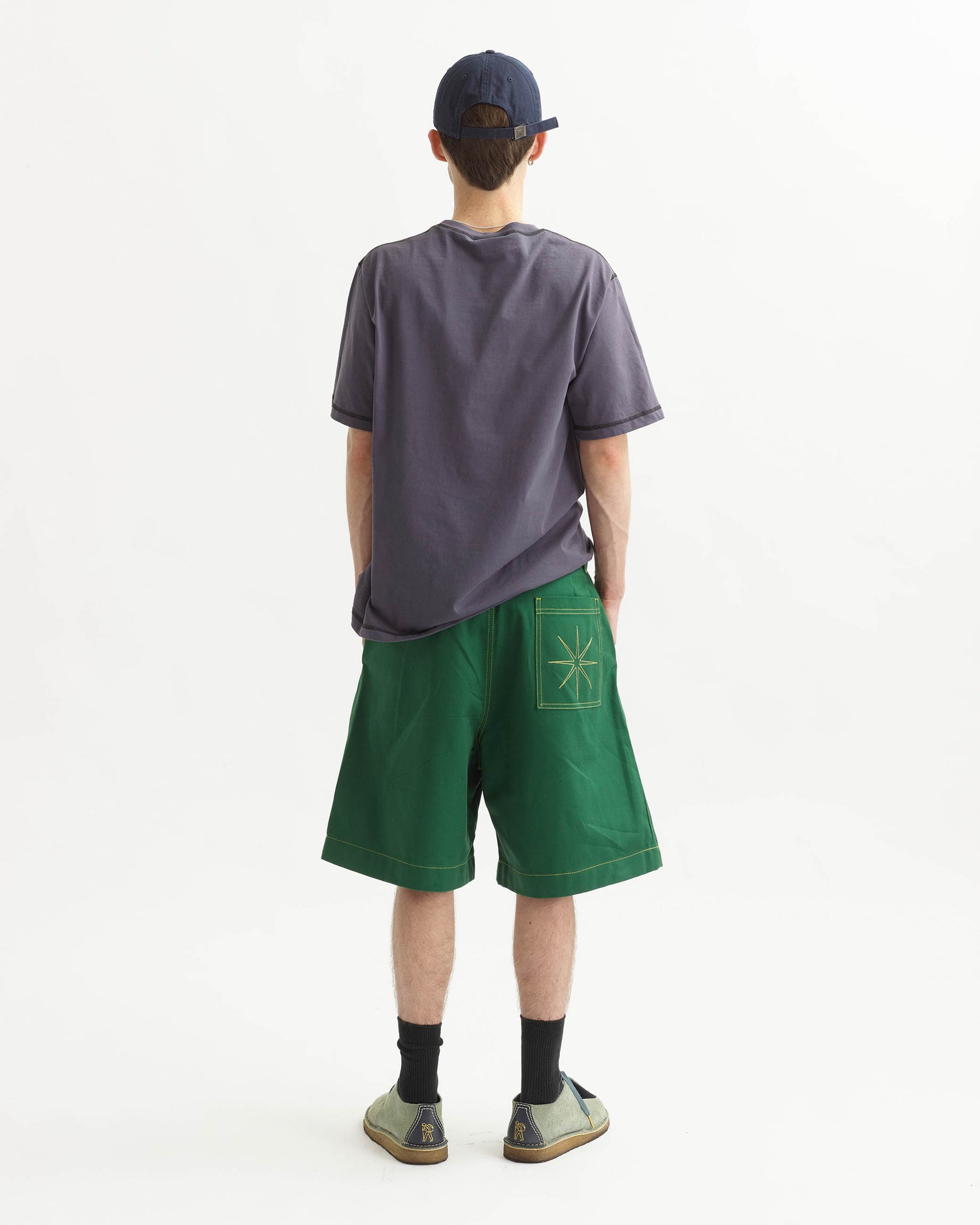 Pleated Oversized Shorts - Green