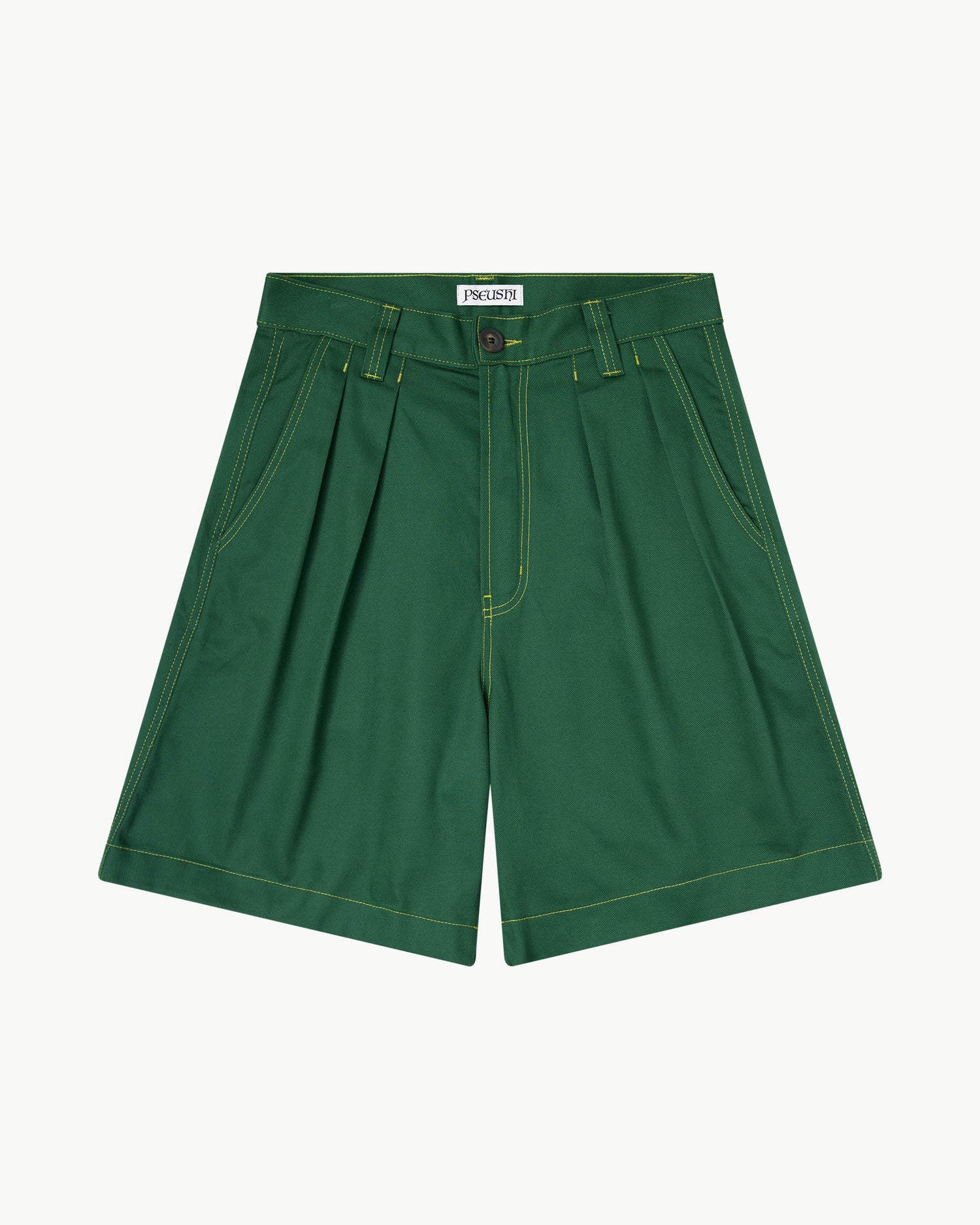 Pleated Oversized Shorts - Green