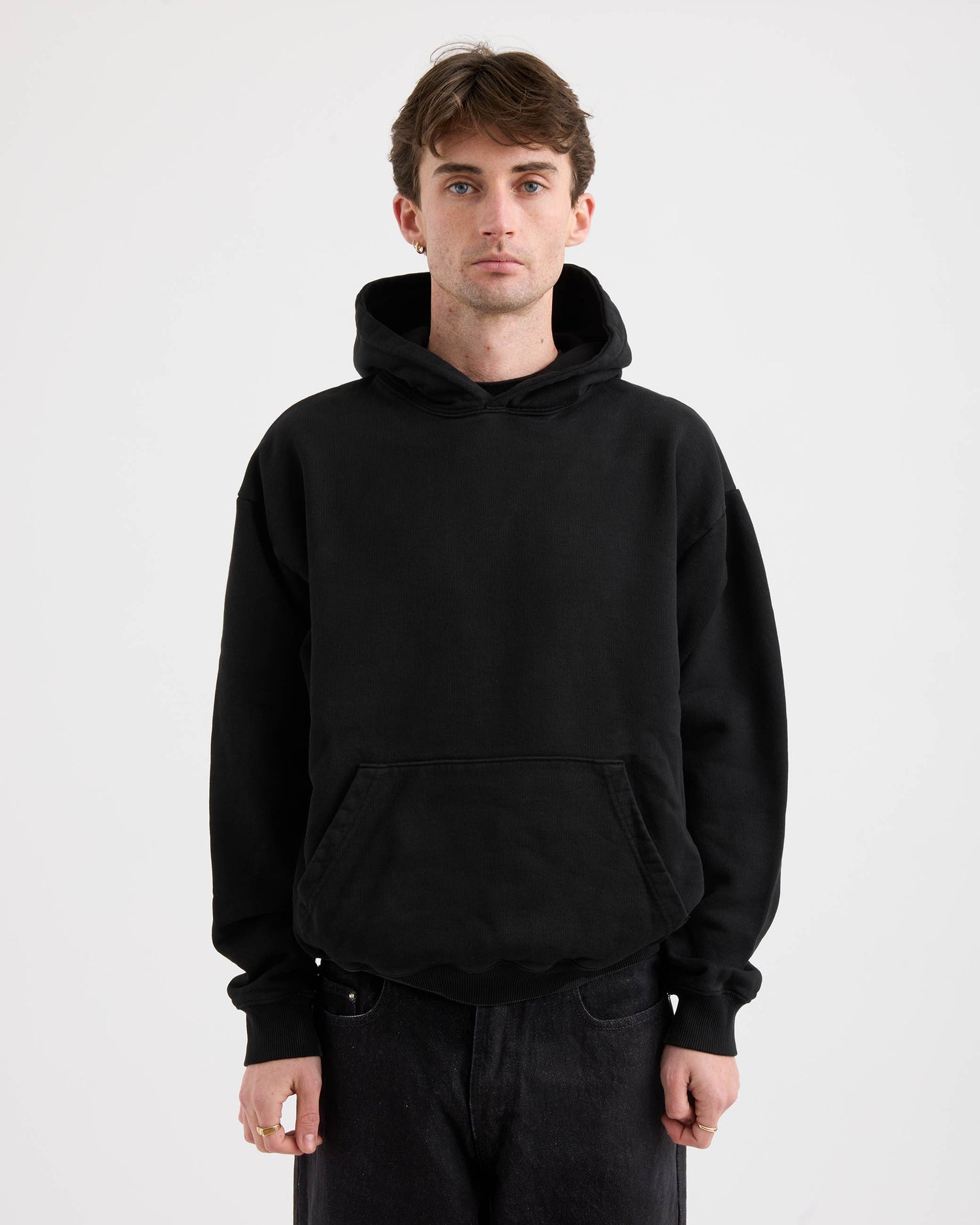 Garment Dyed Hoodie - Black