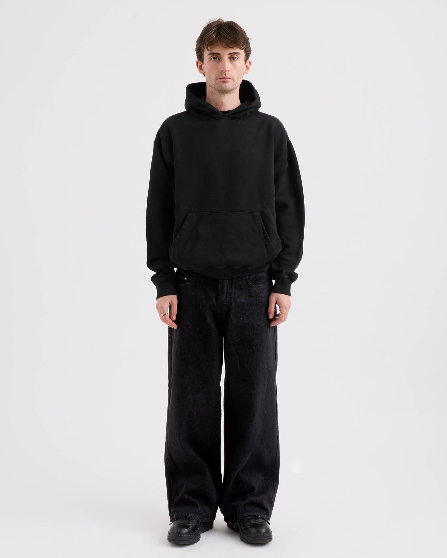 Garment Dyed Hoodie - Black