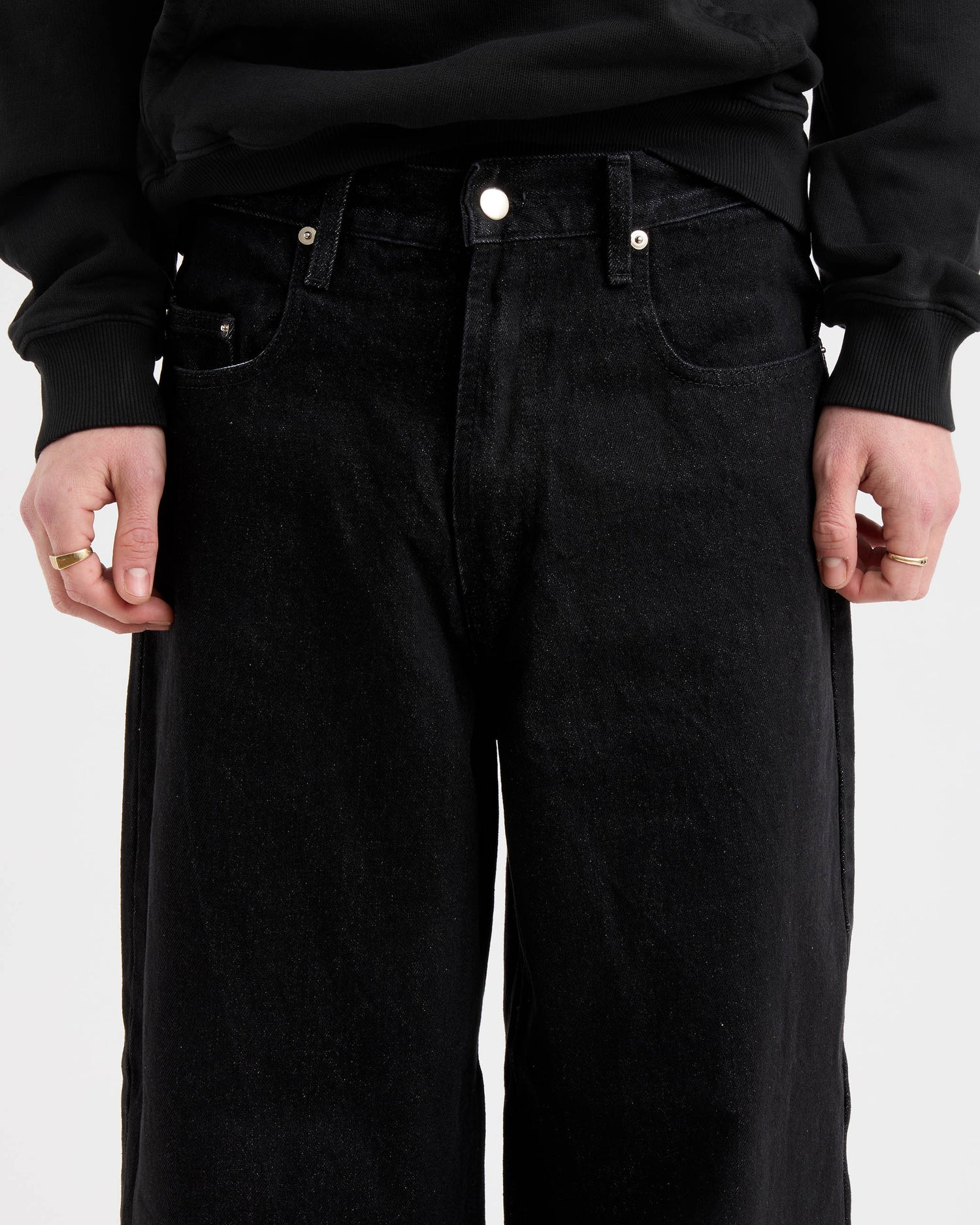 Loose Jeans - Rinsed Black