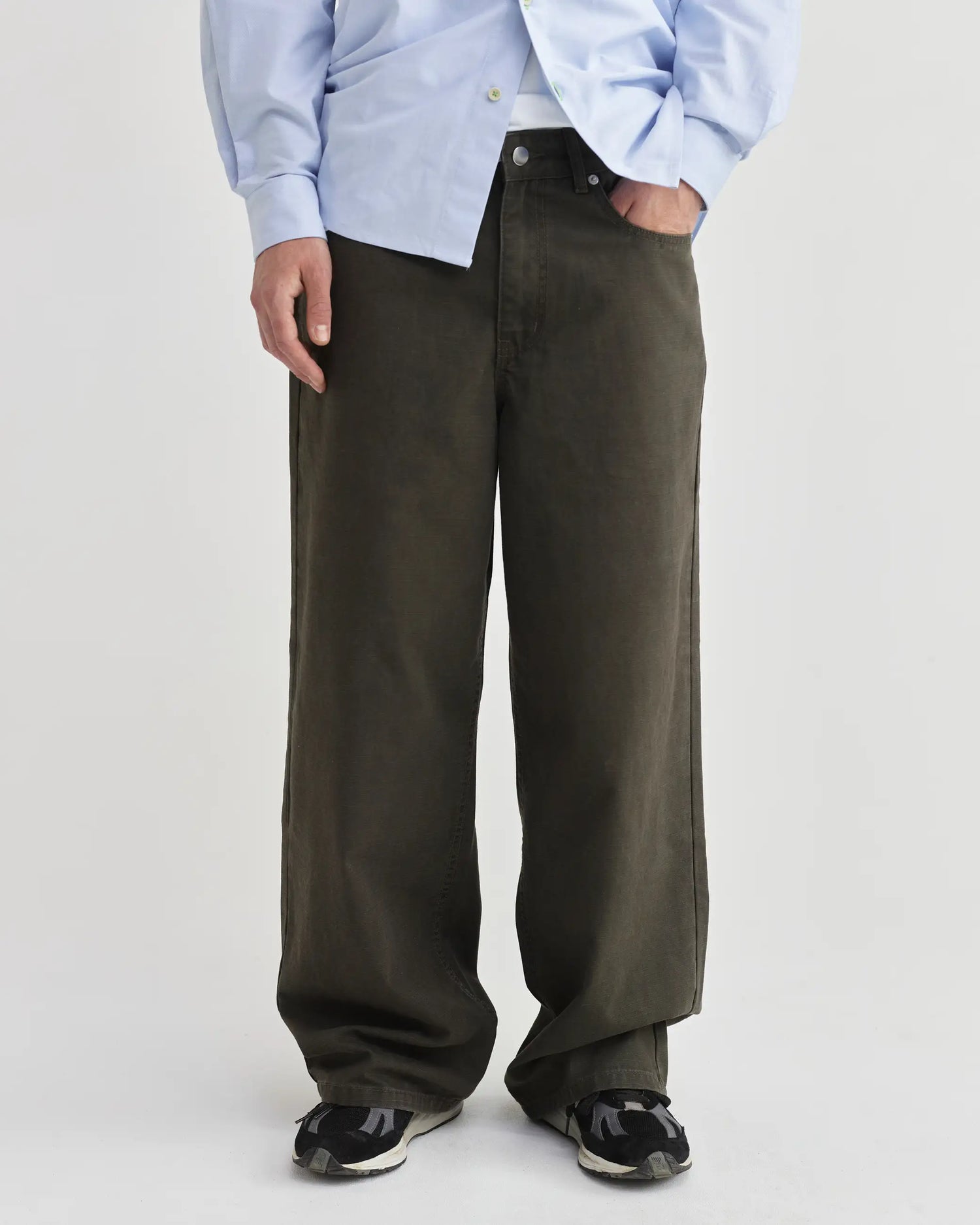 Loose Cut Ripstop Carpenter Pant - Washed Khaki