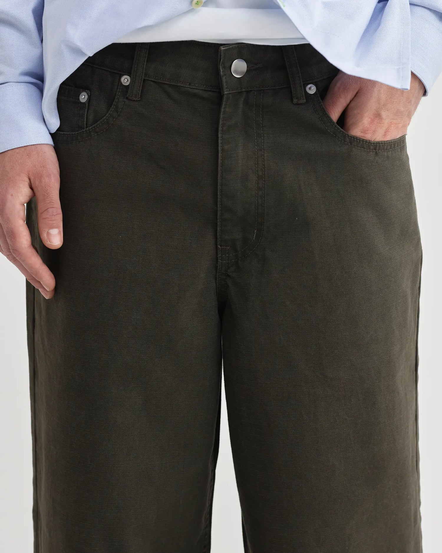 Loose Cut Ripstop Carpenter Pant - Washed Khaki