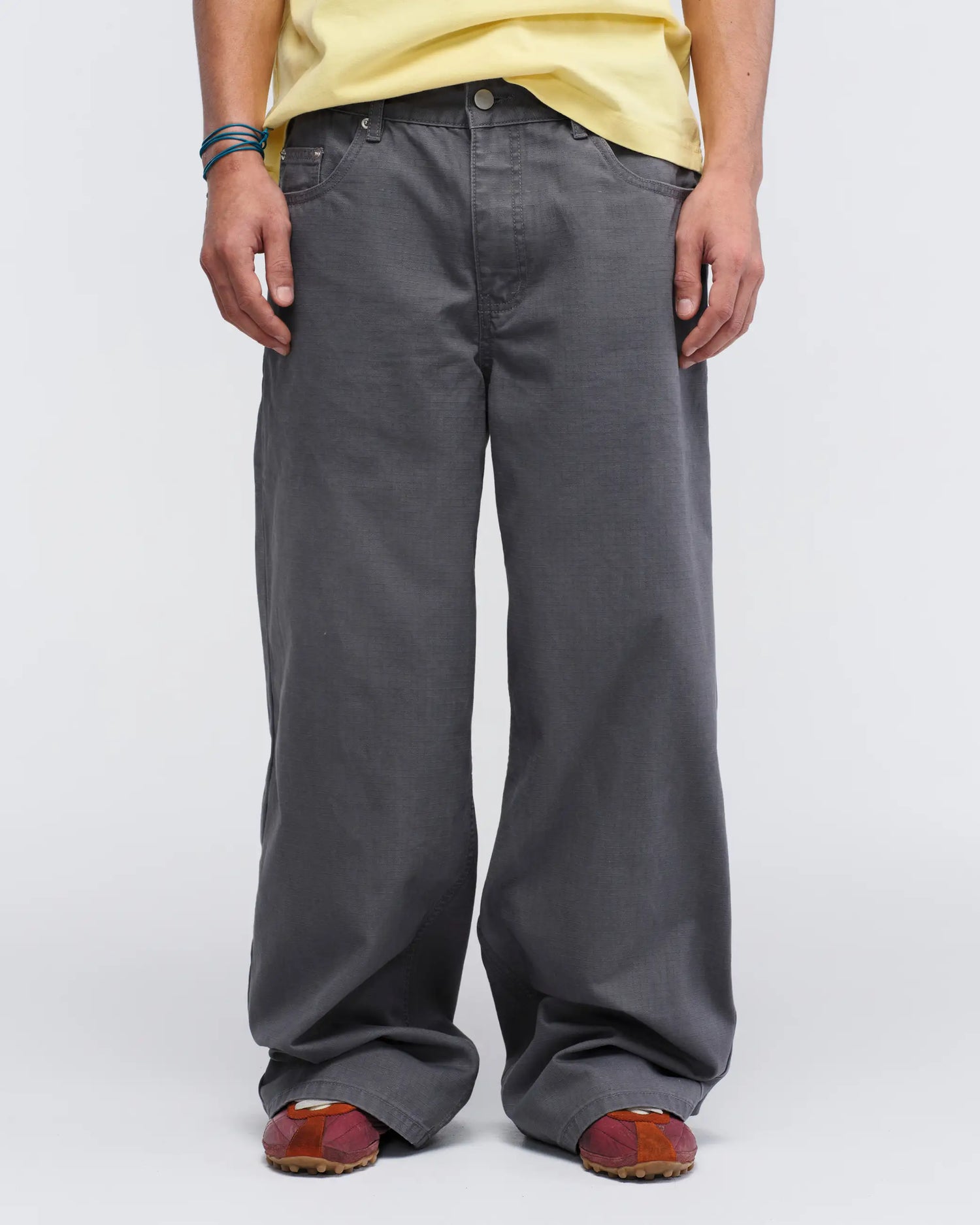 Loose Cut Ripstop Carpenter Pant - Washed Grey