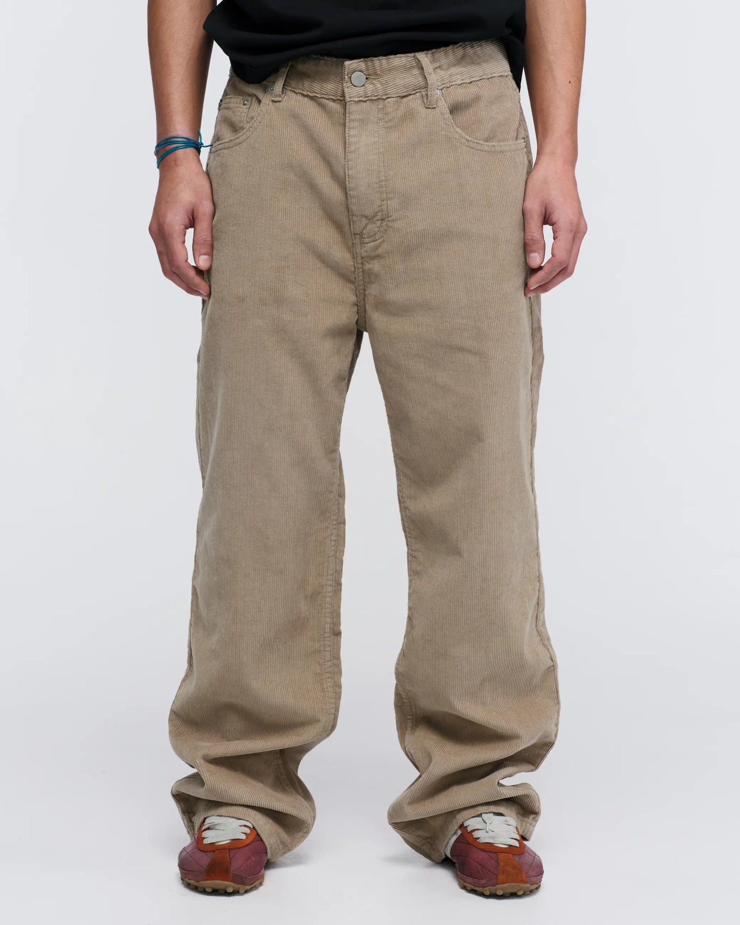Standard Cut Corduroy Jeans - Washed Beige