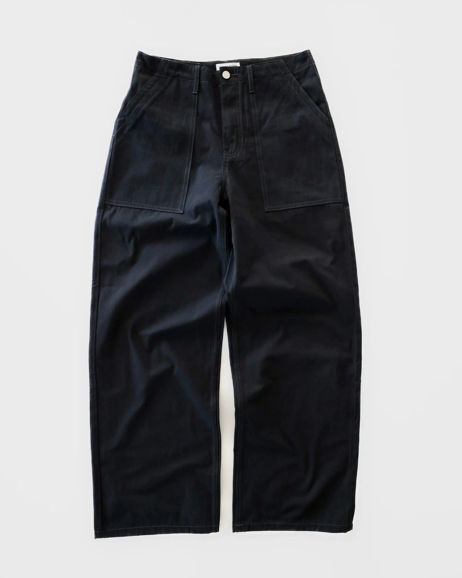 Loose Cut Canvas Fatigue Pant - Washed Black