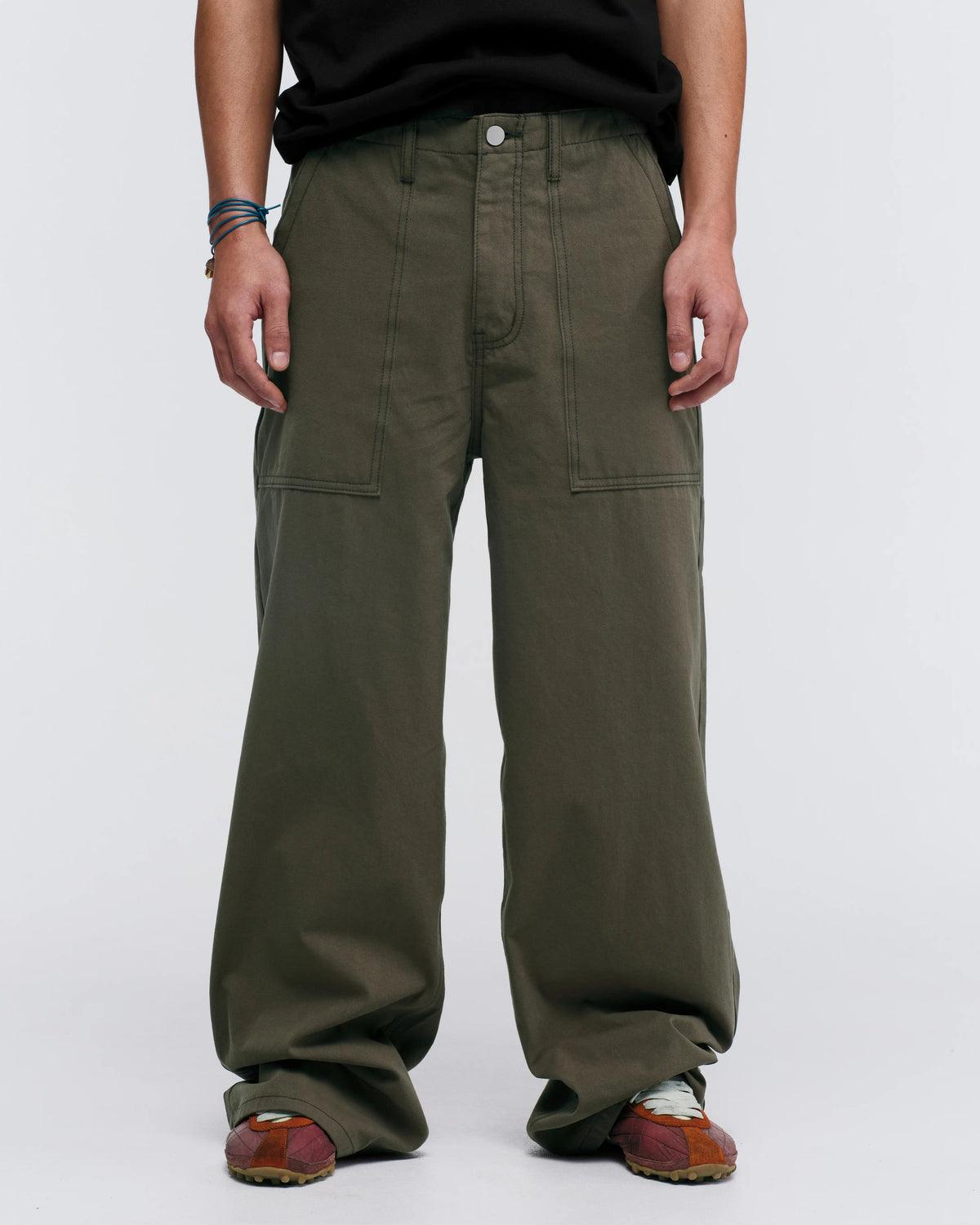 Loose Cut Canvas Fatigue Pant - Washed Bark