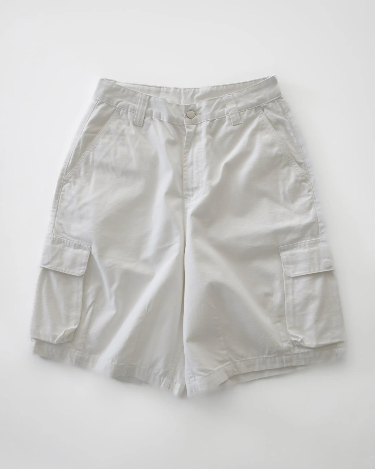 Cotton Ripstop Cargo Shorts - Vintage White