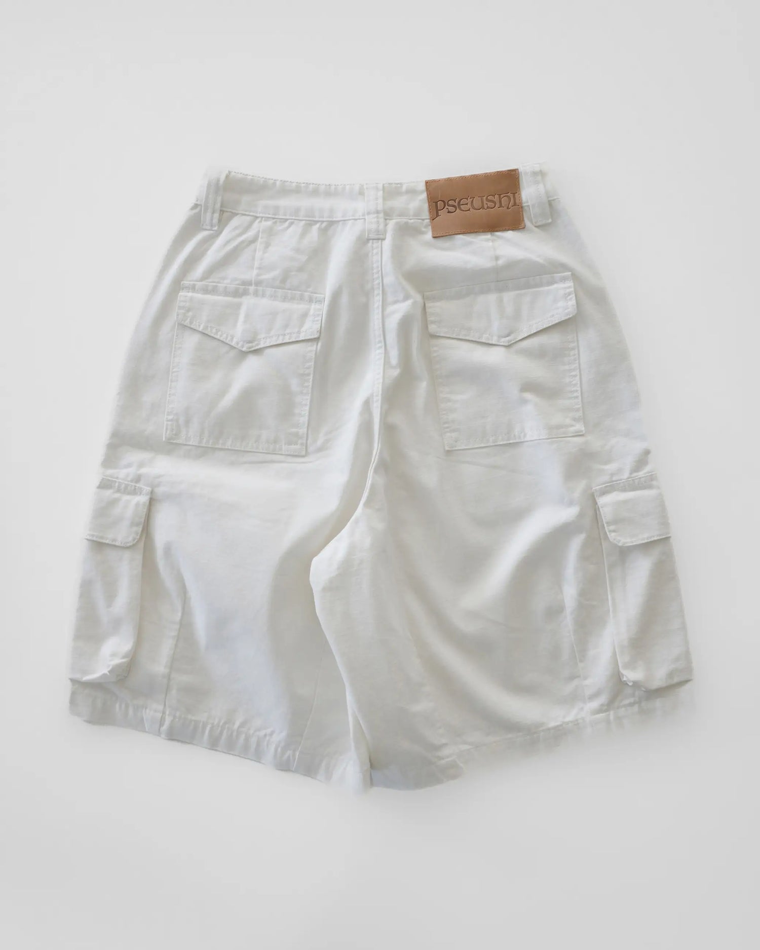 Cotton Ripstop Cargo Shorts - Vintage White