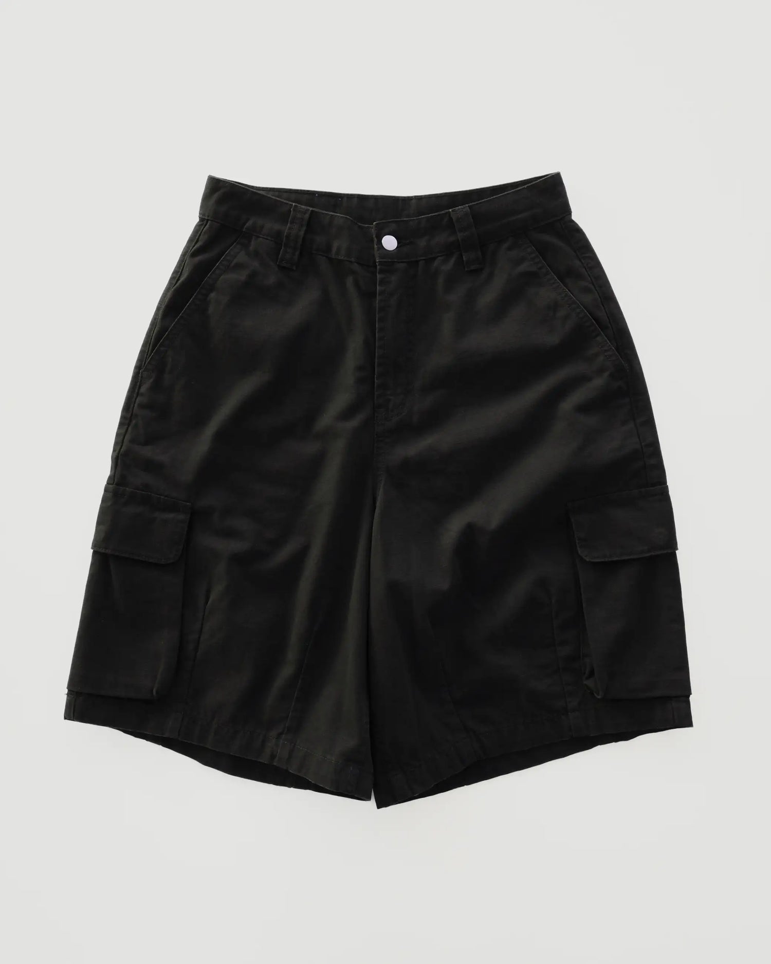 Cotton Ripstop Cargo Shorts - Washed Black