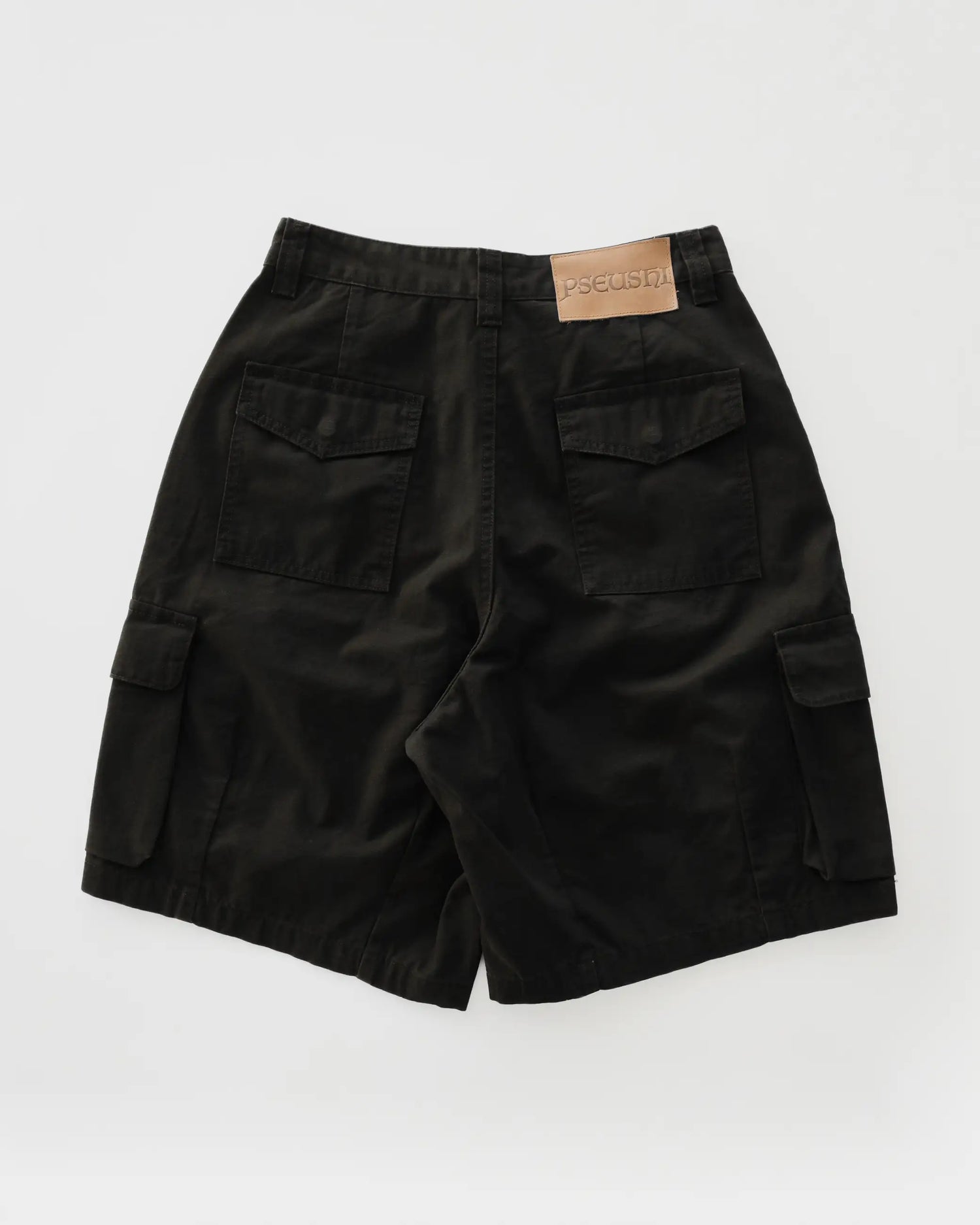 Cotton Ripstop Cargo Shorts - Washed Black