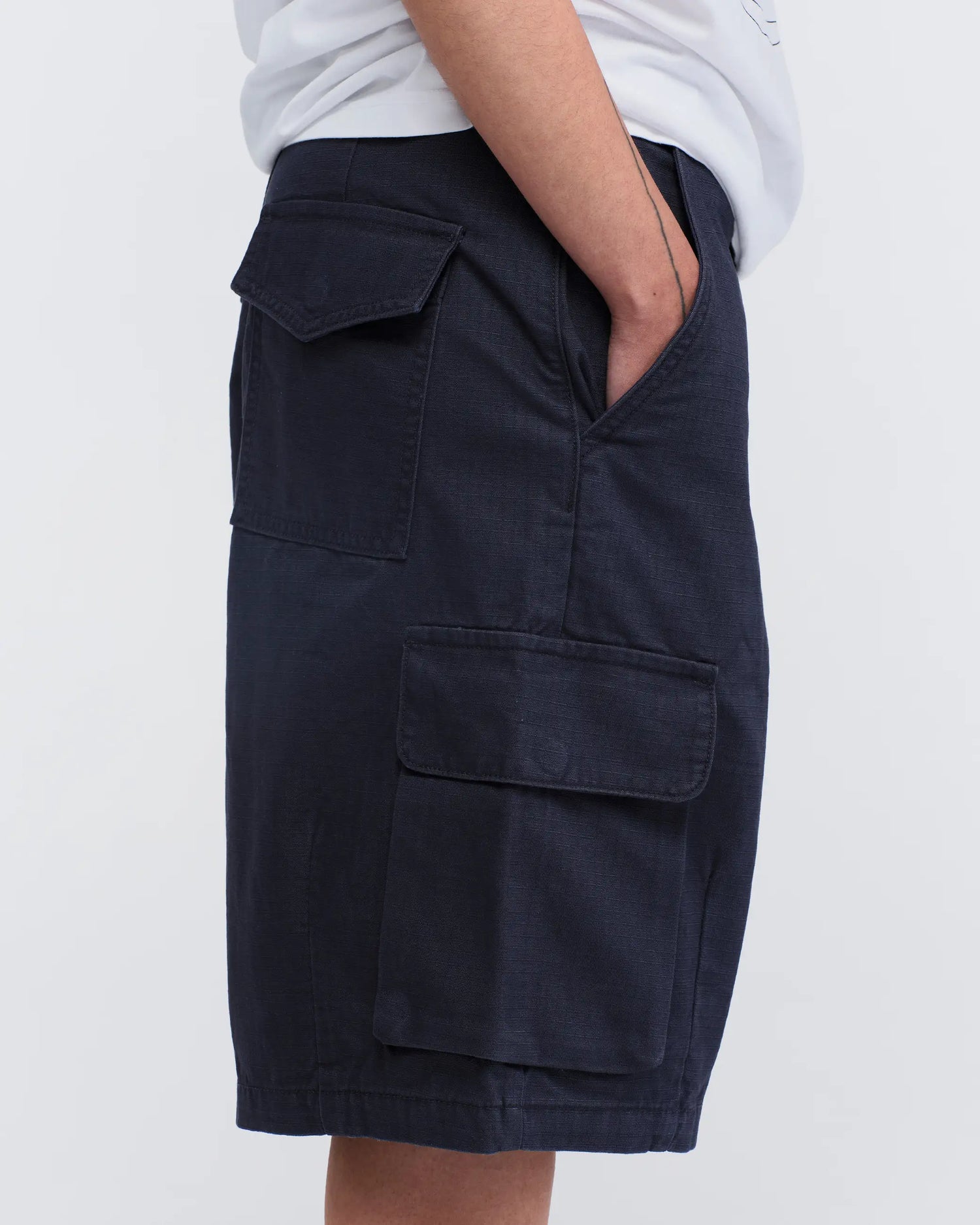 Cotton Ripstop Cargo Shorts - Washed Navy