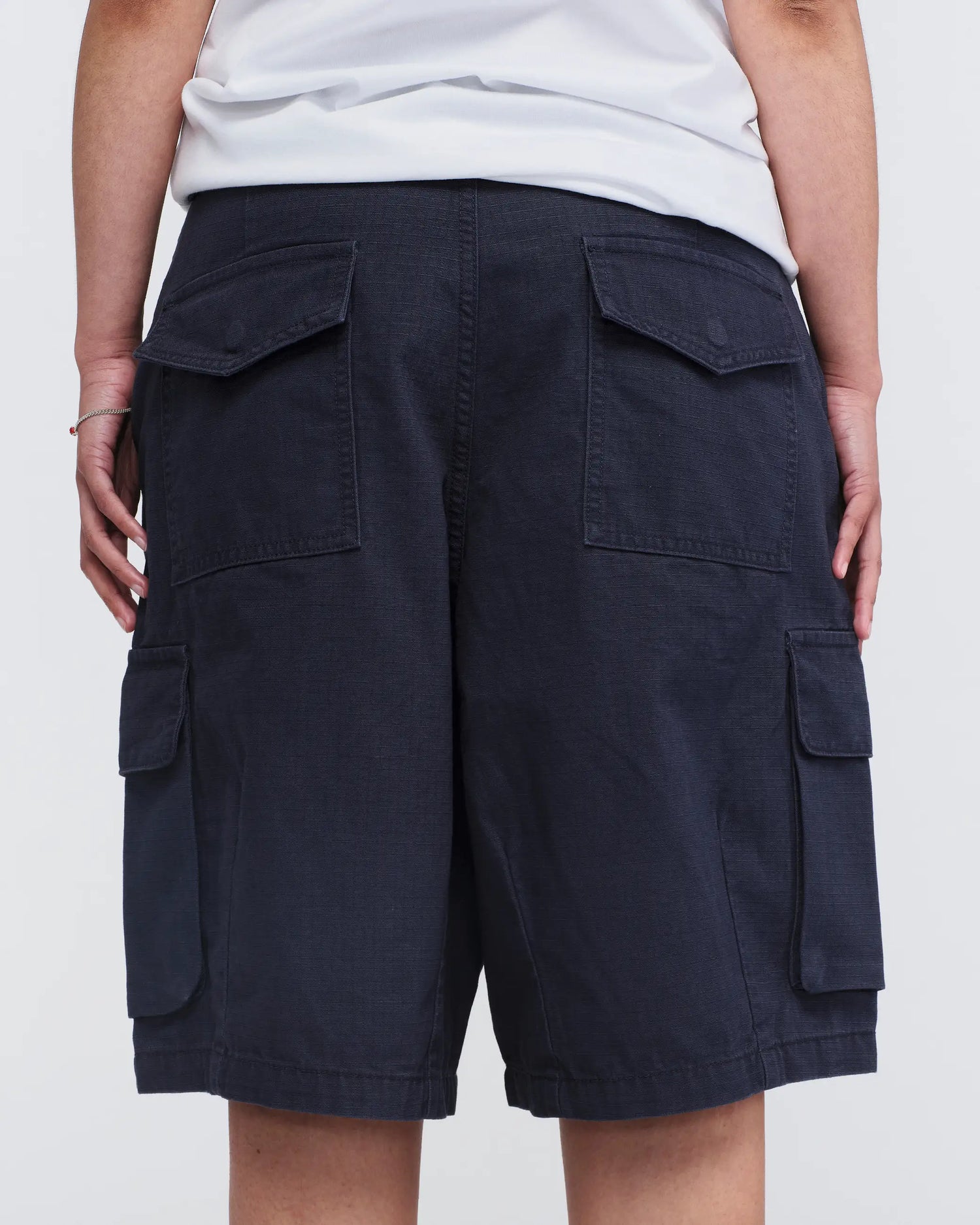 Cotton Ripstop Cargo Shorts - Washed Navy