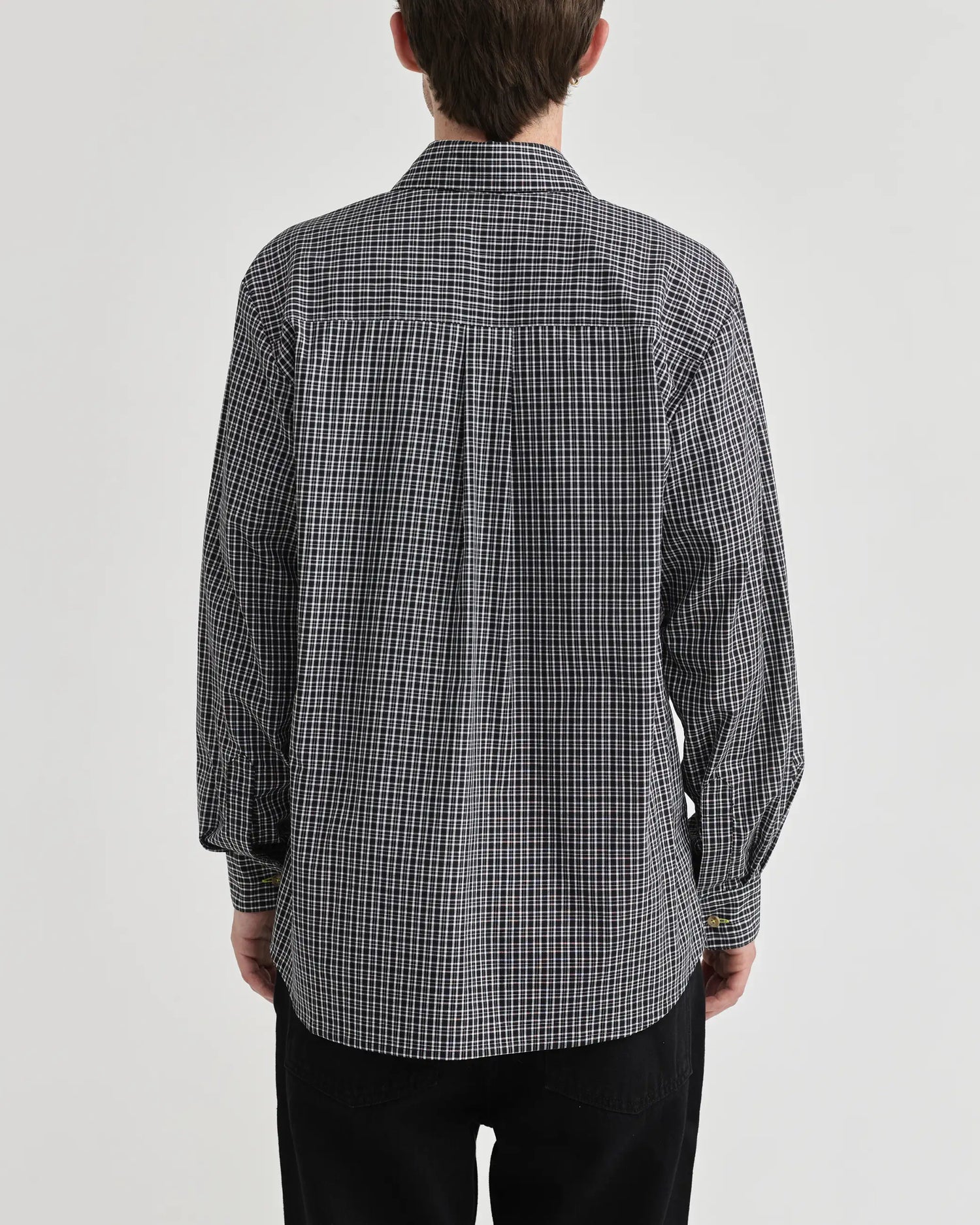L/S Black Plaid Shirt