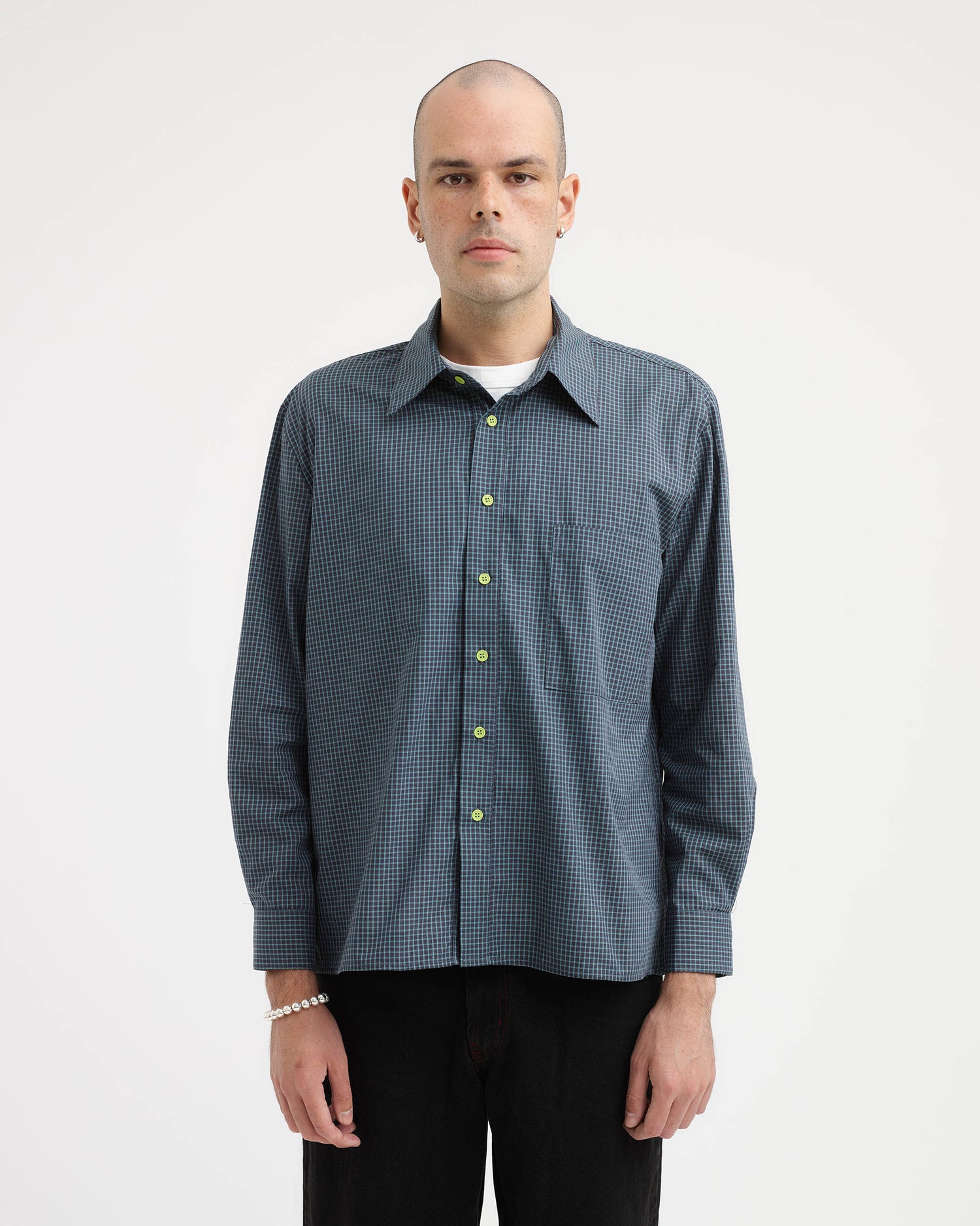 Long Sleeve Shirt - Blue Green Check