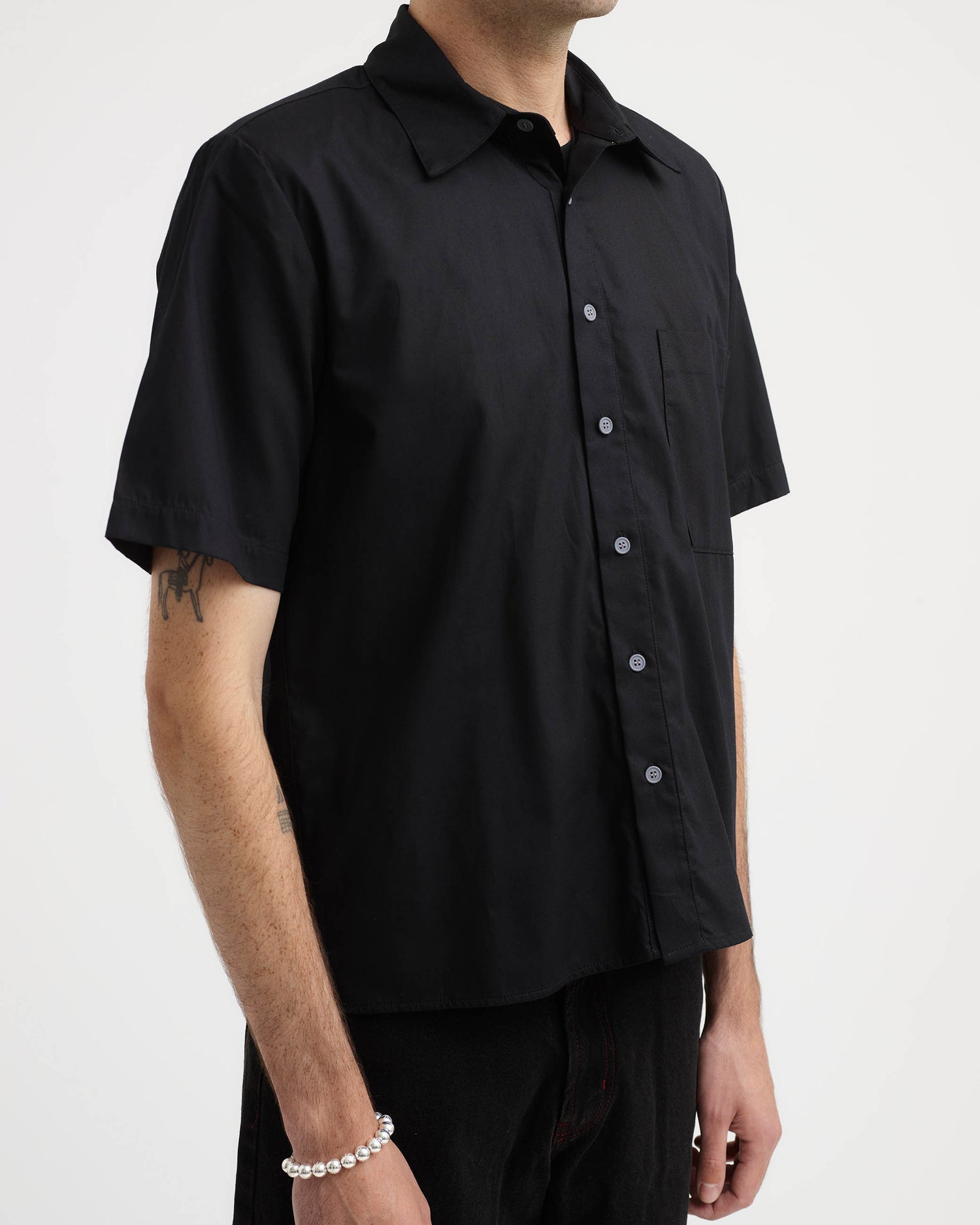 Short Sleeve Dress Shirt - Black