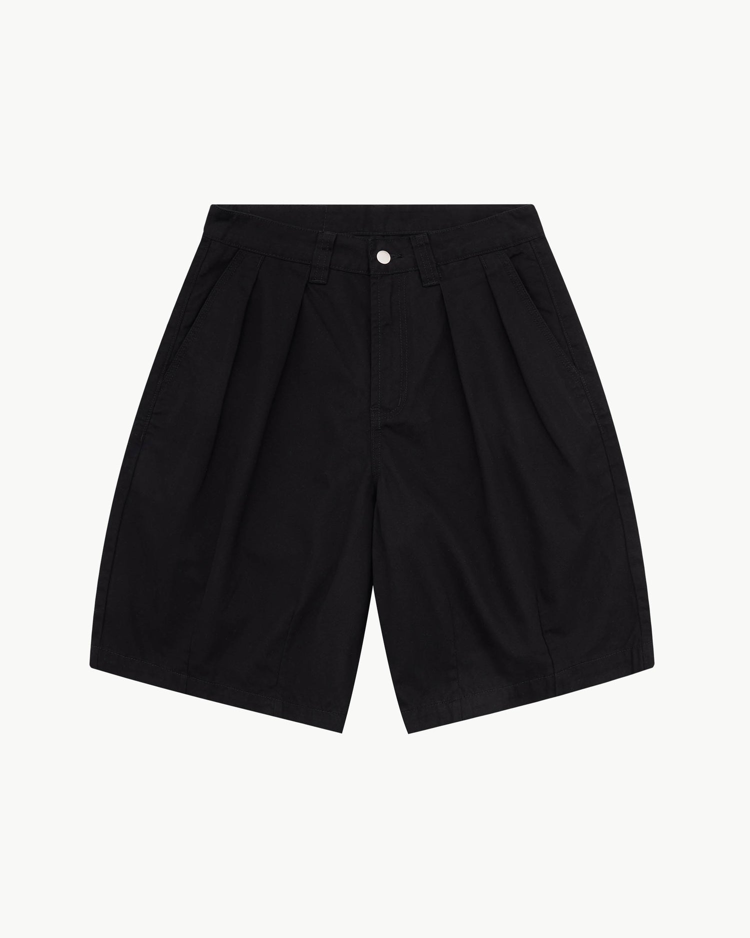 Pleated Balloon Shorts - Washed Black